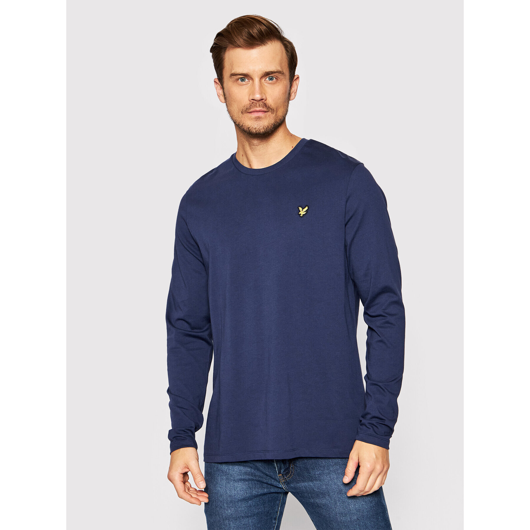 Lyle & Scott Тениска с дълъг ръкав Plain TS512VOG Тъмносин Regular Fit - Pepit.bg