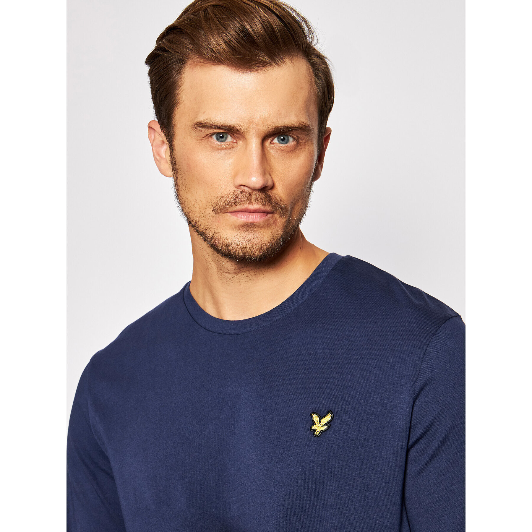 Lyle & Scott Тениска с дълъг ръкав Plain TS512VOG Тъмносин Regular Fit - Pepit.bg