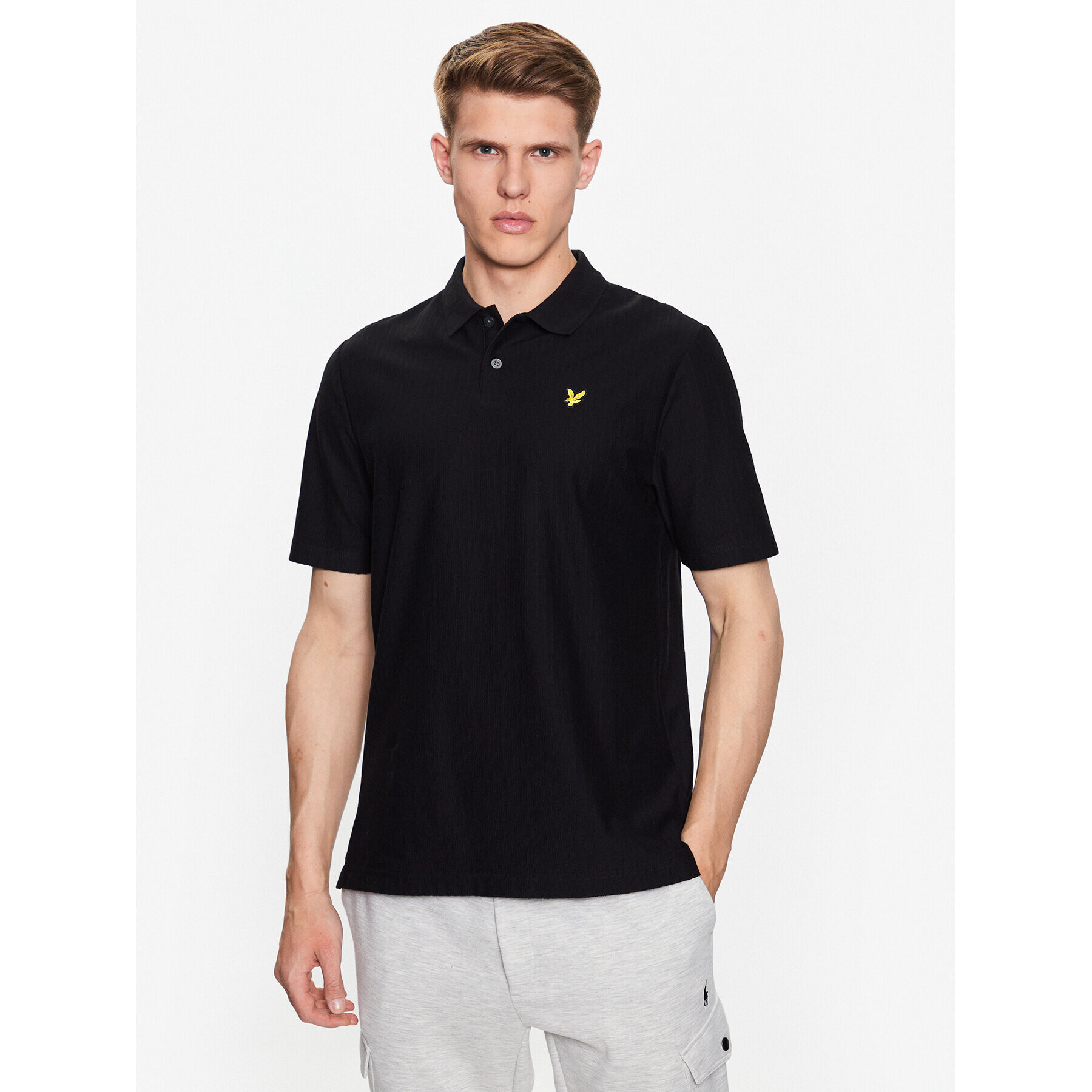 Lyle & Scott Тениска с яка и копчета Grit Polo Shirt SP1805V Черен Regular Fit - Pepit.bg