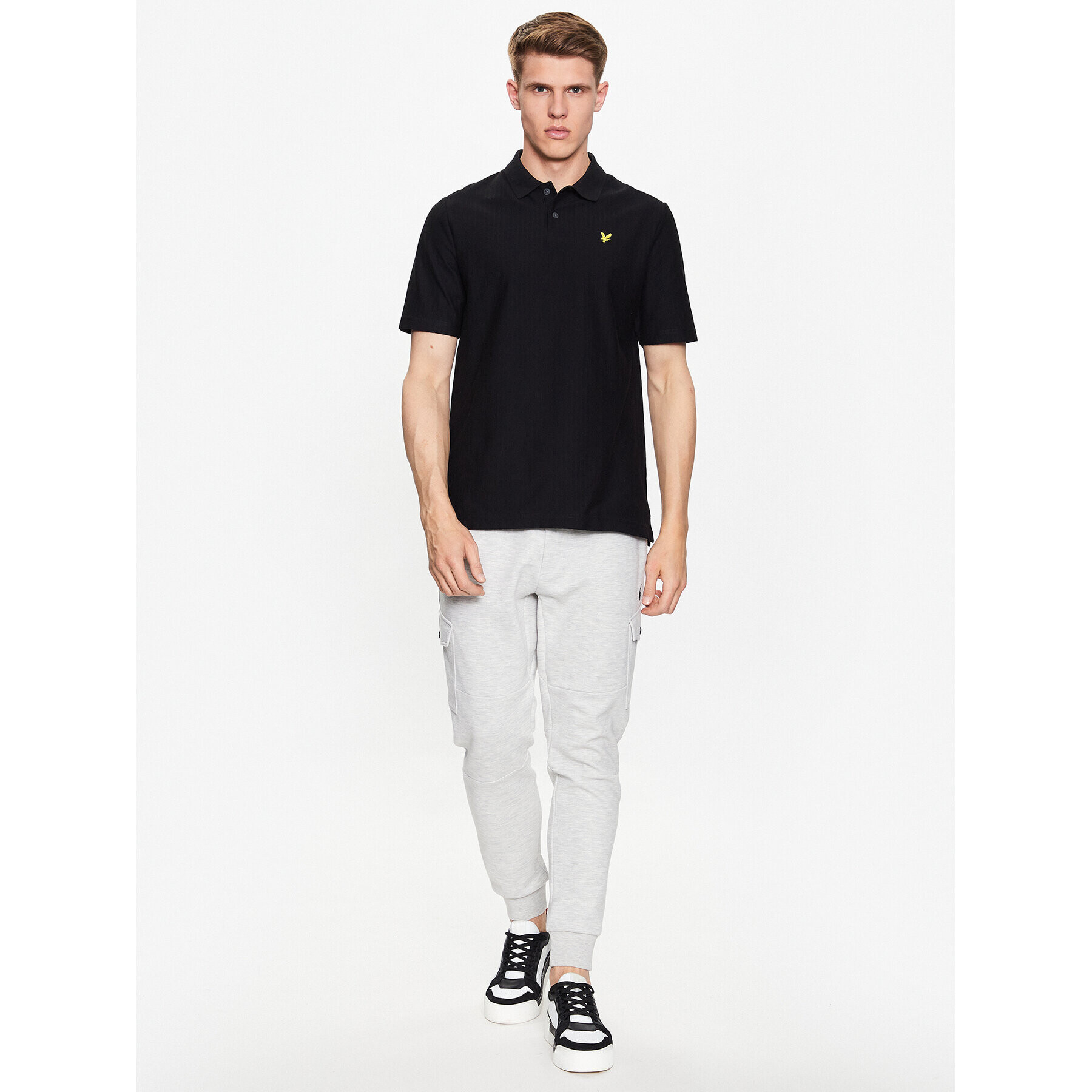 Lyle & Scott Тениска с яка и копчета Grit Polo Shirt SP1805V Черен Regular Fit - Pepit.bg