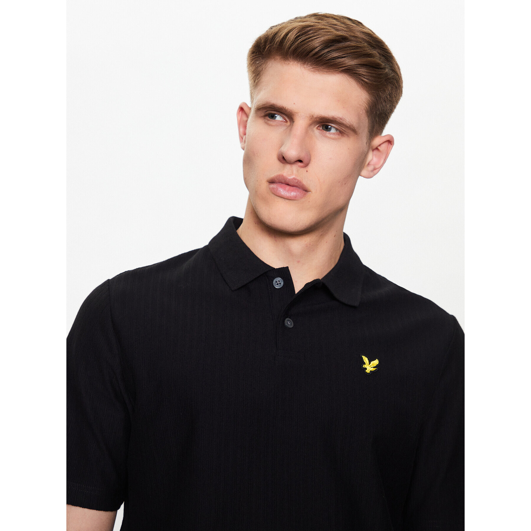 Lyle & Scott Тениска с яка и копчета Grit Polo Shirt SP1805V Черен Regular Fit - Pepit.bg