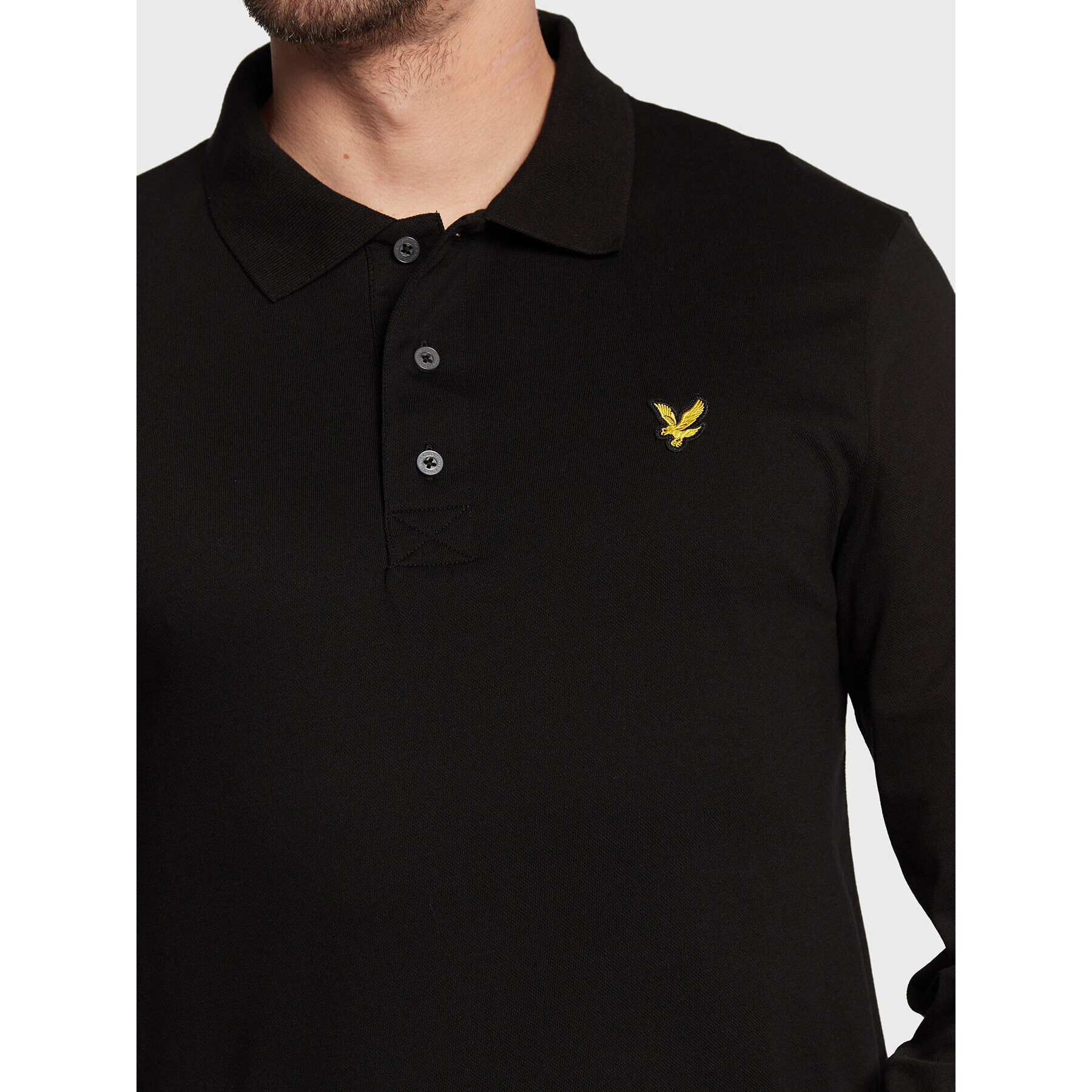 Lyle & Scott Тениска с яка и копчета LP400VOG Черен Regular Fit - Pepit.bg