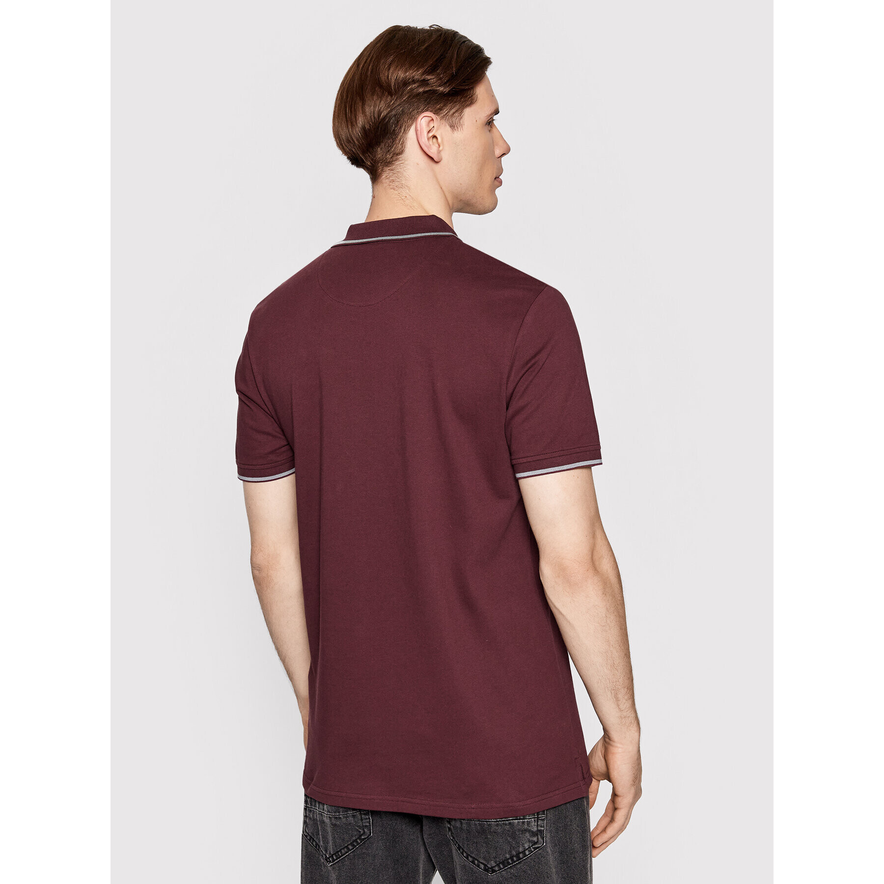 Lyle & Scott Тениска с яка и копчета Tipped SP1524VOG Бордо Regular Fit - Pepit.bg