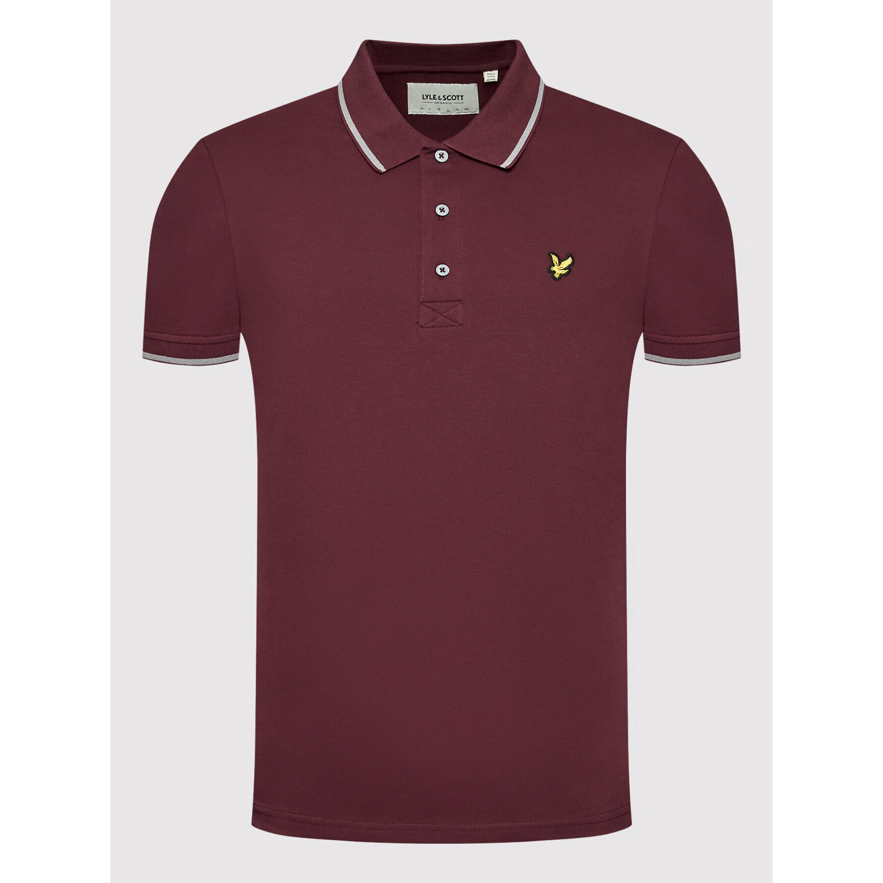 Lyle & Scott Тениска с яка и копчета Tipped SP1524VOG Бордо Regular Fit - Pepit.bg