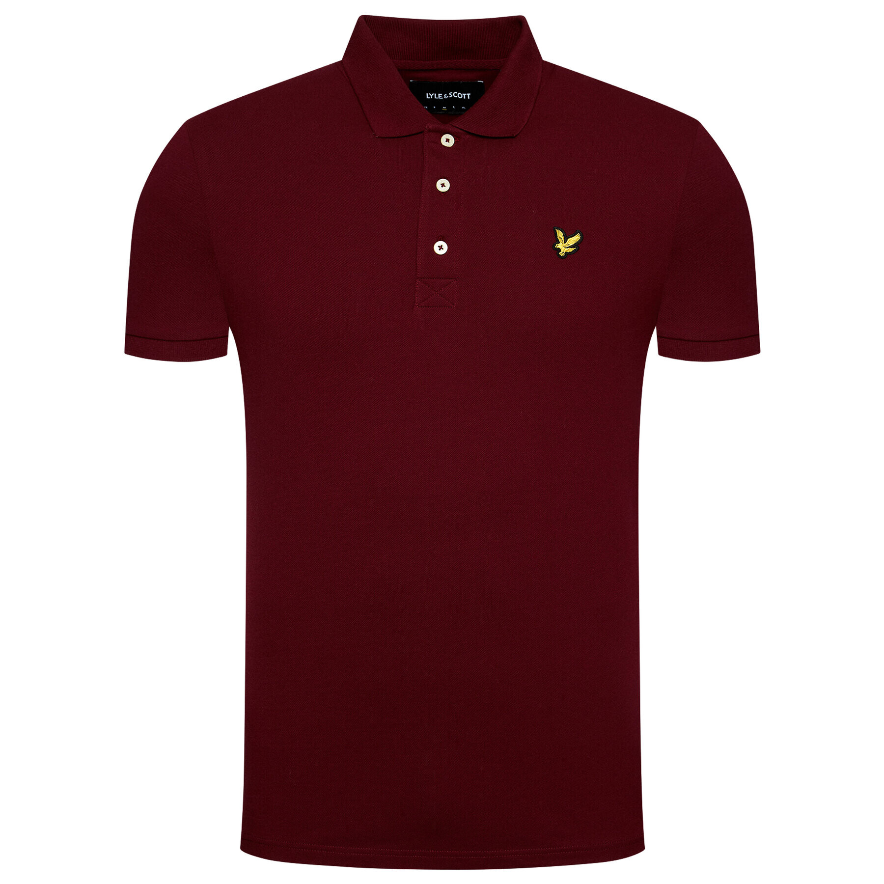 Lyle & Scott Тениска с яка и копчета Plain SP400VOG Бордо Regular Fit - Pepit.bg