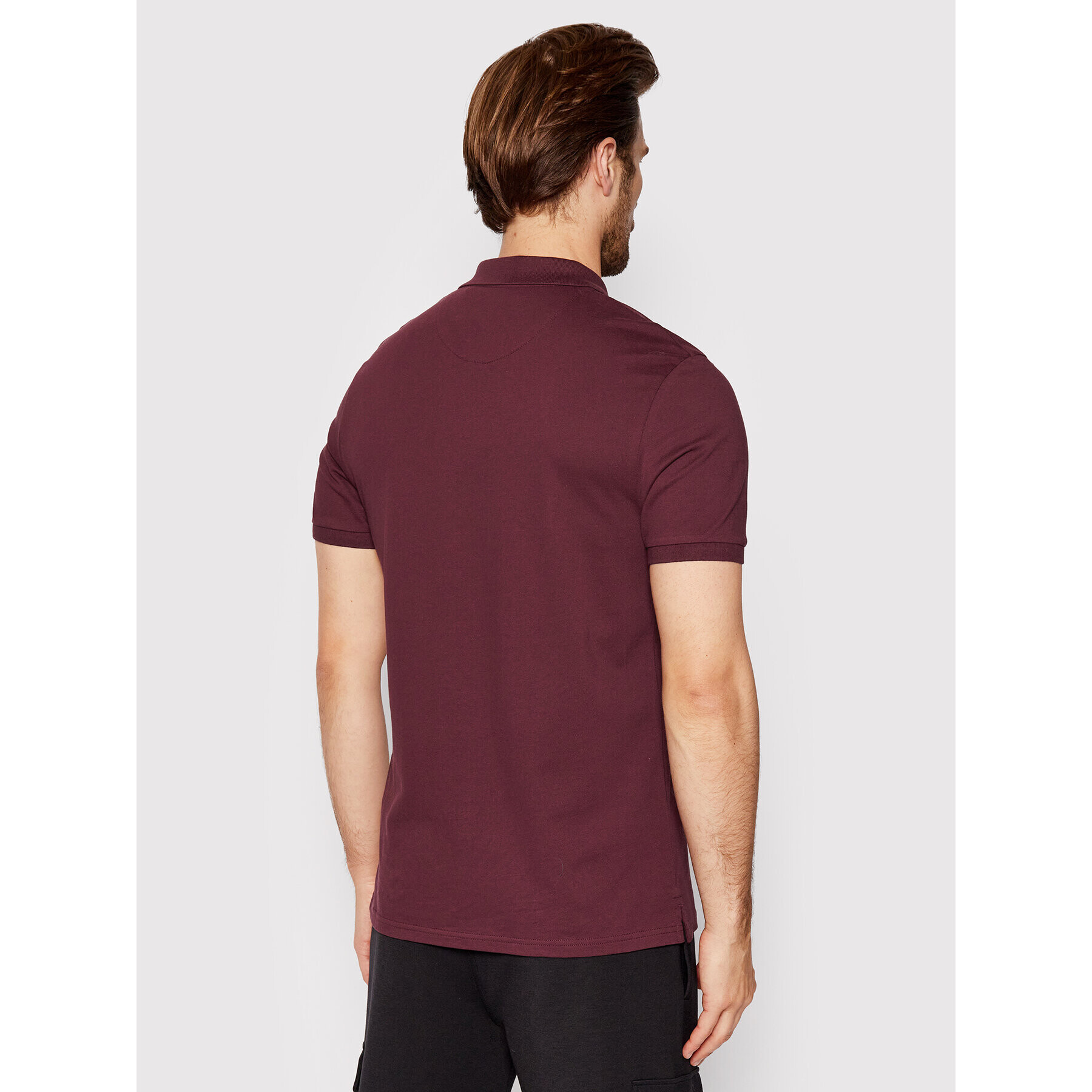 Lyle & Scott Тениска с яка и копчета Plain SP400VOG Бордо Regular Fit - Pepit.bg