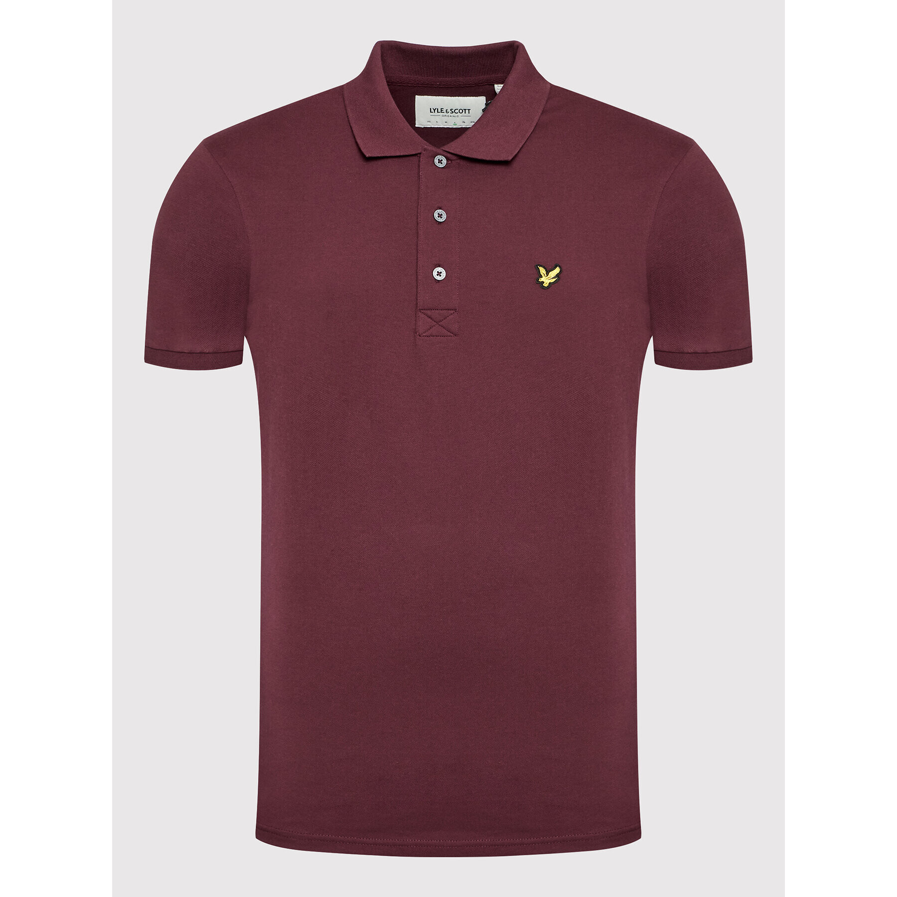 Lyle & Scott Тениска с яка и копчета Plain SP400VOG Бордо Regular Fit - Pepit.bg