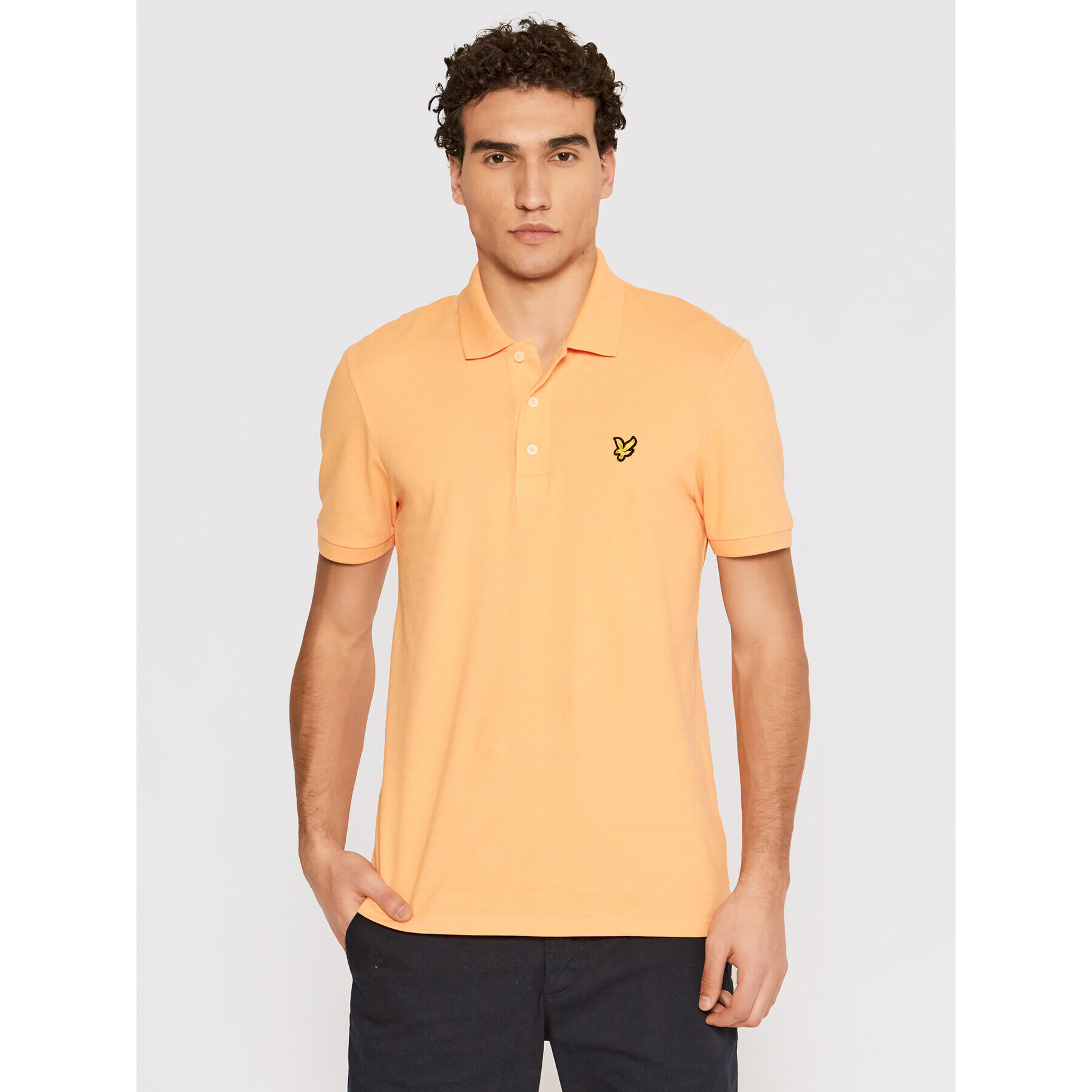 Lyle & Scott Тениска с яка и копчета Plain SP400VOG Оранжев Regular Fit - Pepit.bg