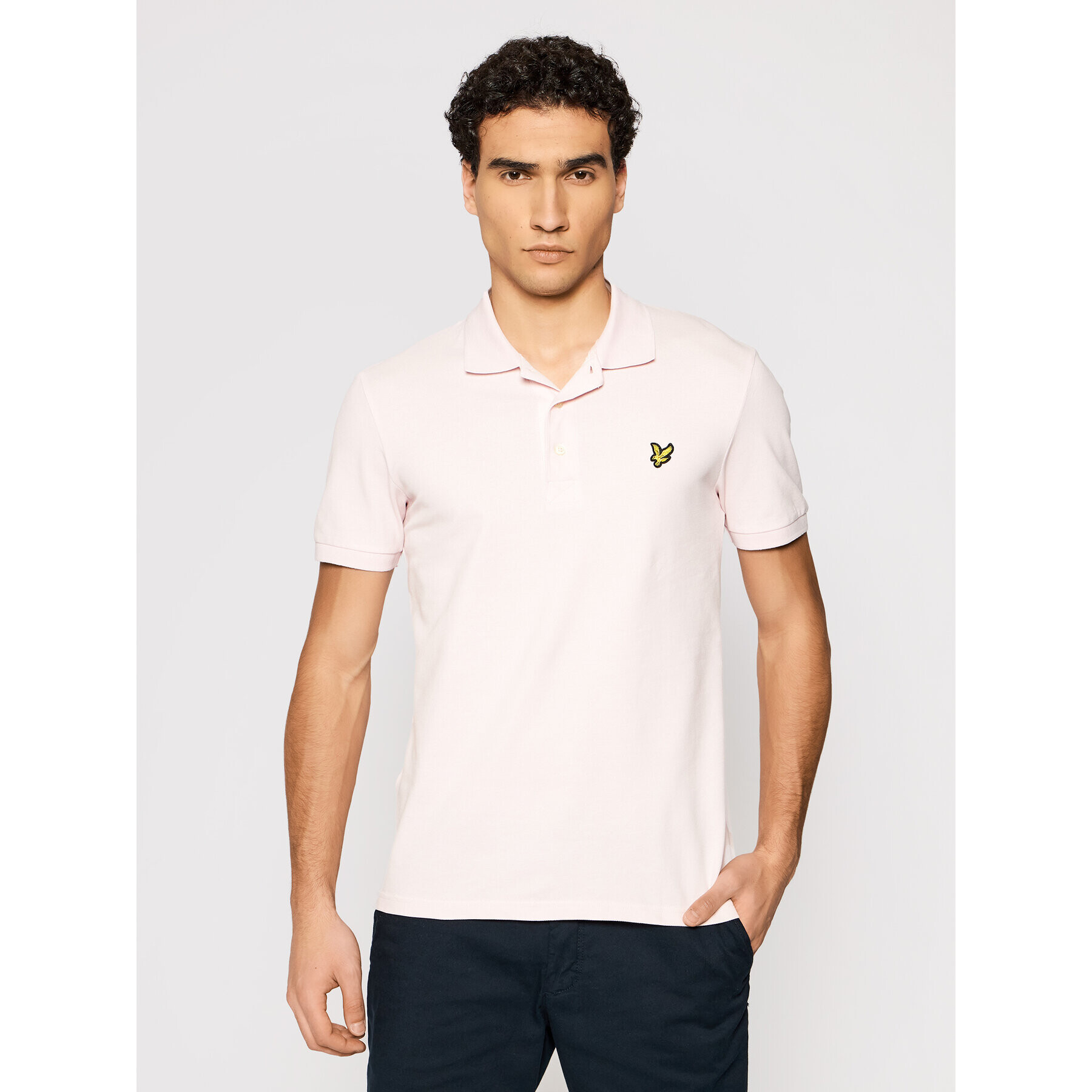 Lyle & Scott Тениска с яка и копчета Plain SP400VOG Розов Regular Fit - Pepit.bg