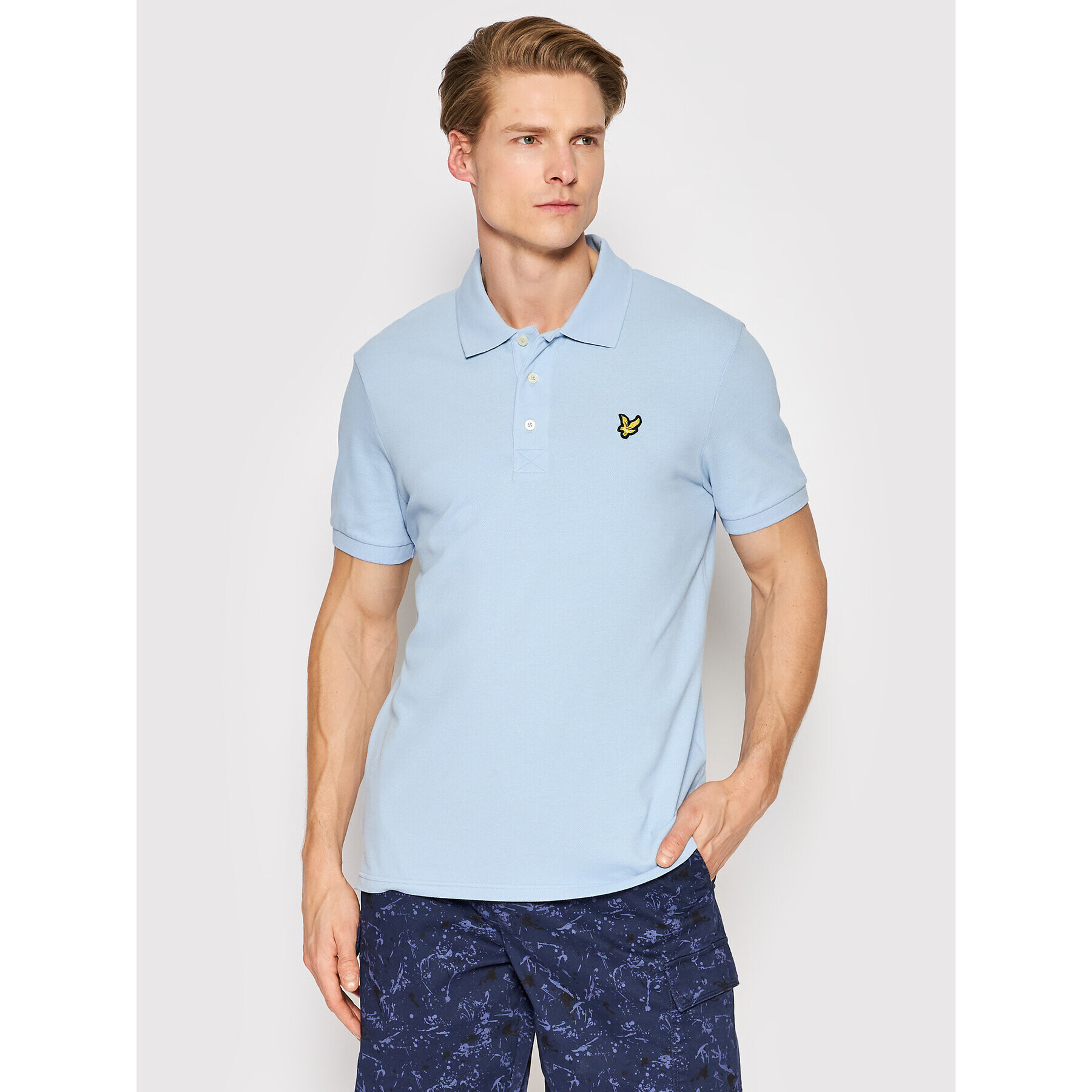 Lyle & Scott Тениска с яка и копчета Plain SP400VOG Син Regular Fit - Pepit.bg