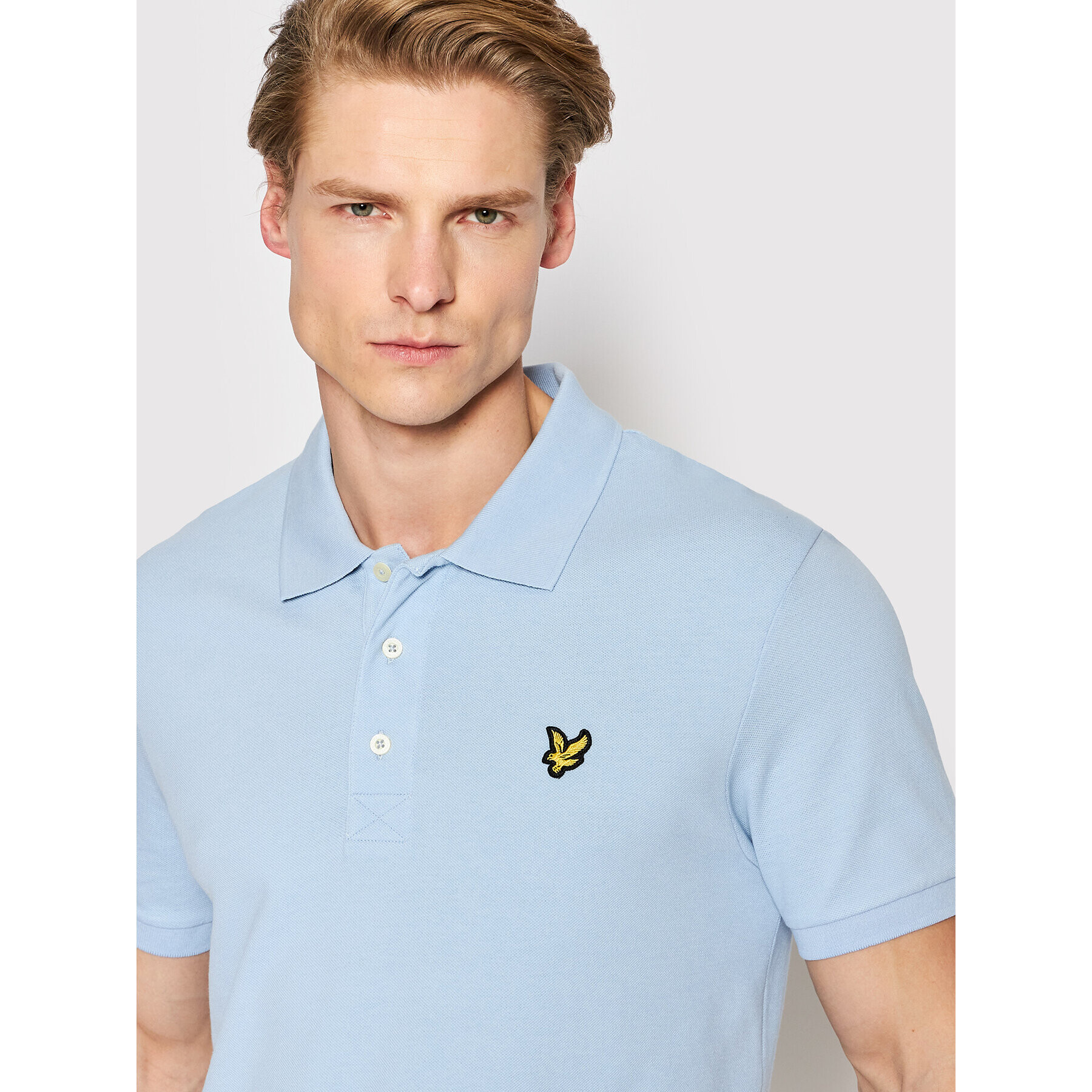 Lyle & Scott Тениска с яка и копчета Plain SP400VOG Син Regular Fit - Pepit.bg