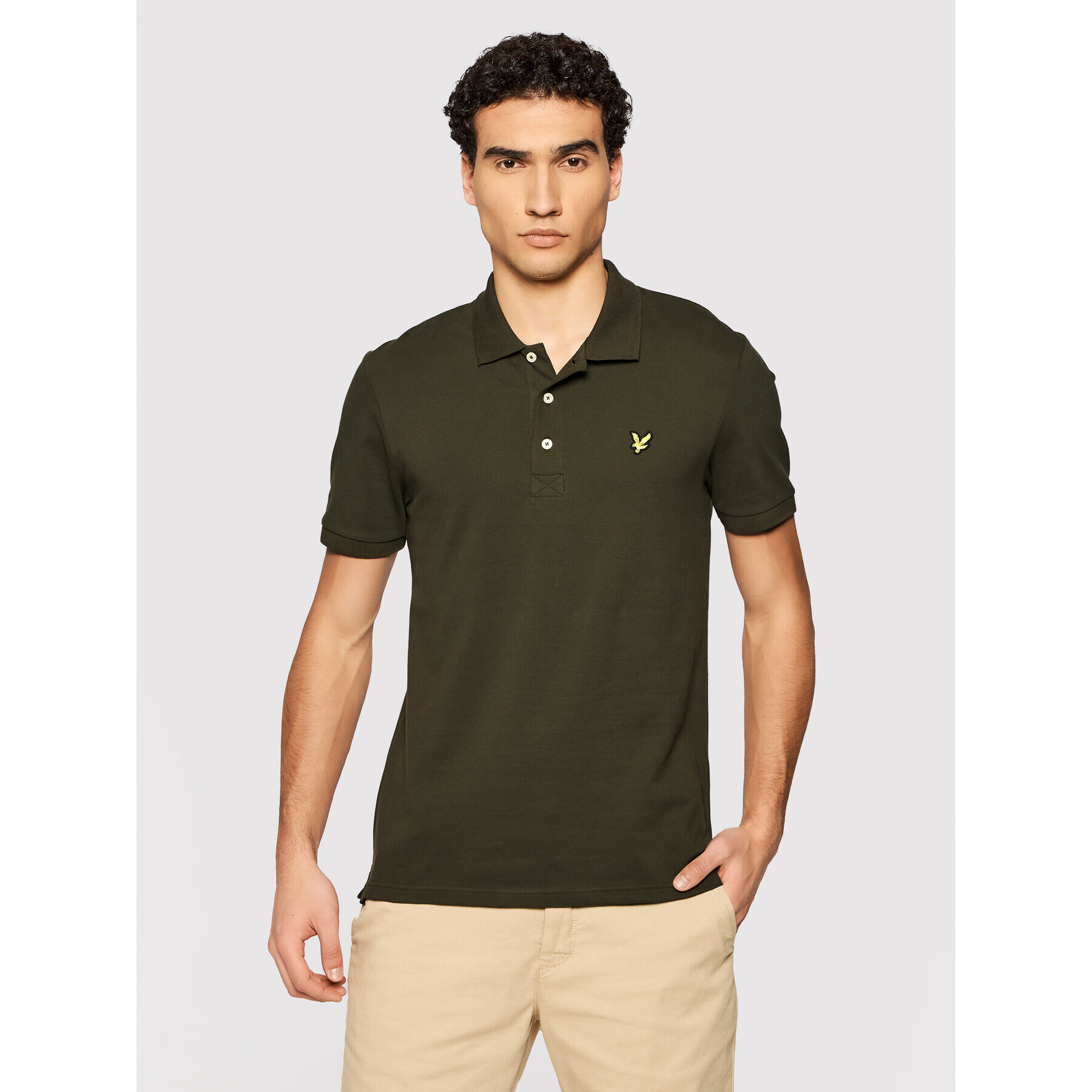 Lyle & Scott Тениска с яка и копчета Plain SP400VOG Зелен Regular Fit - Pepit.bg