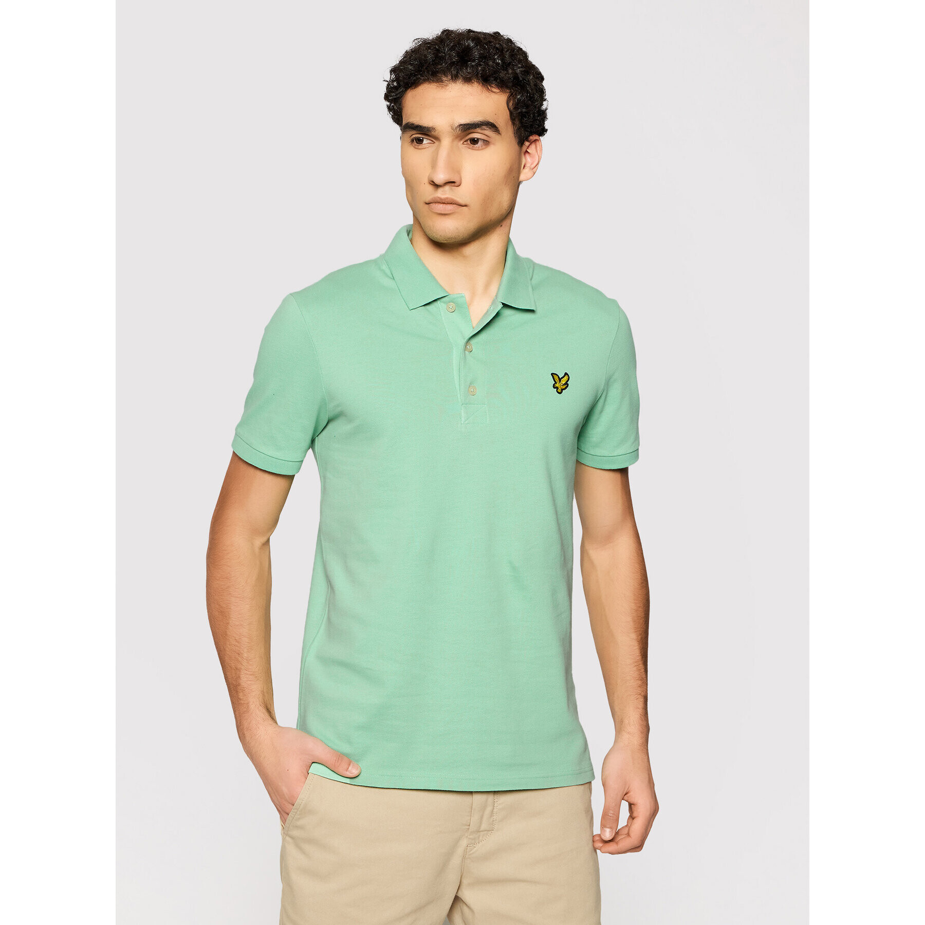 Lyle & Scott Тениска с яка и копчета Plain SP400VOG Зелен Regular Fit - Pepit.bg