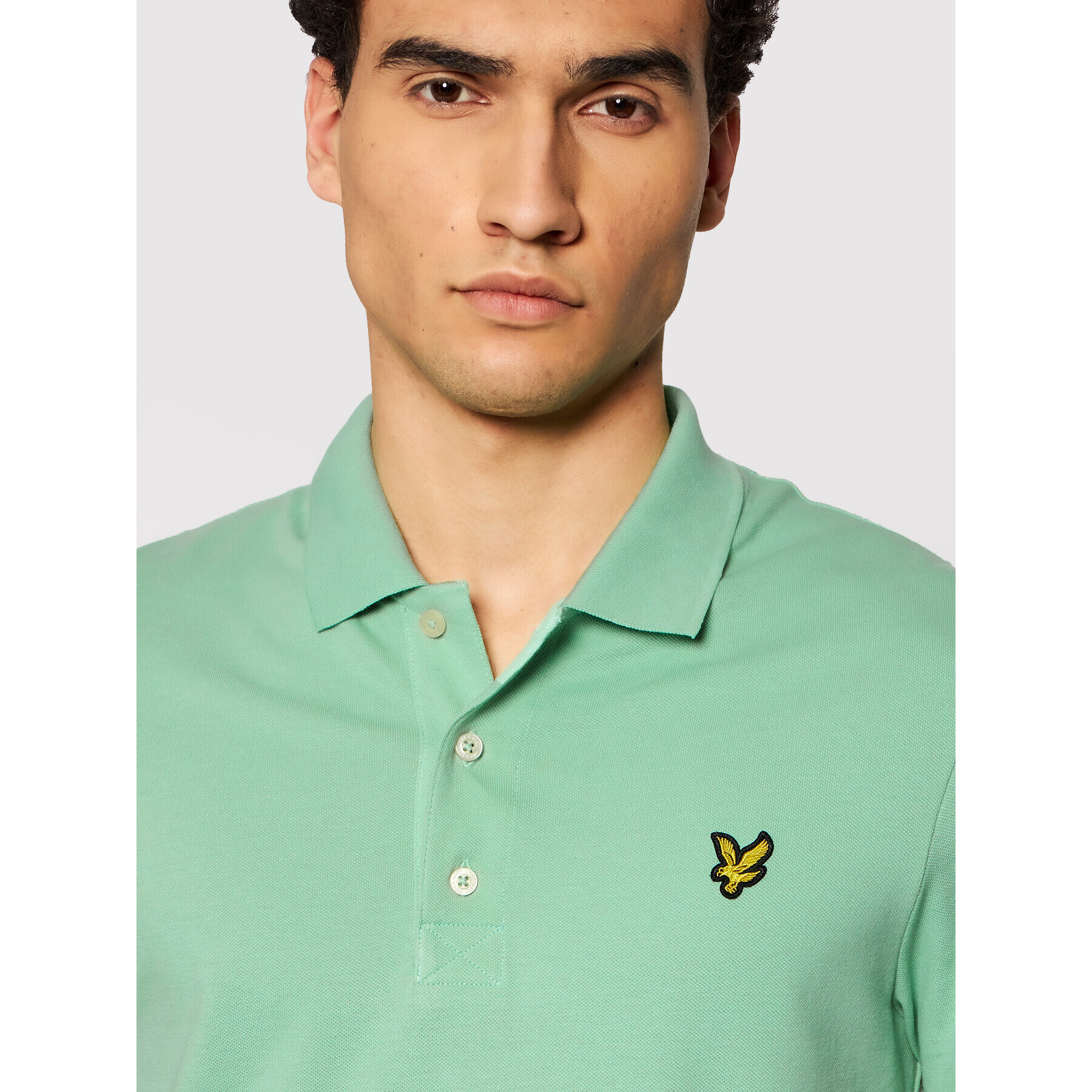 Lyle & Scott Тениска с яка и копчета Plain SP400VOG Зелен Regular Fit - Pepit.bg