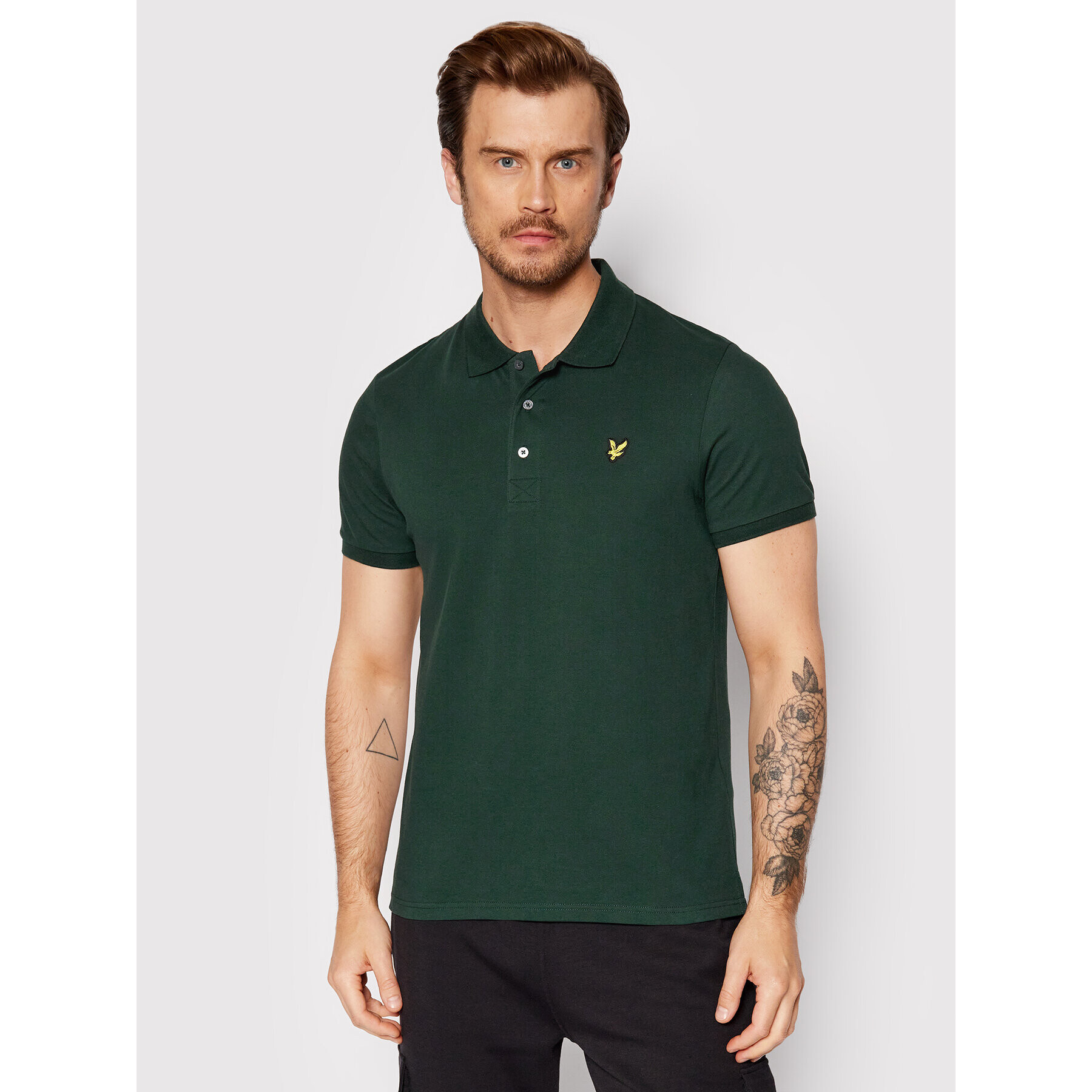 Lyle & Scott Тениска с яка и копчета Plain SP400VOG Зелен Regular Fit - Pepit.bg