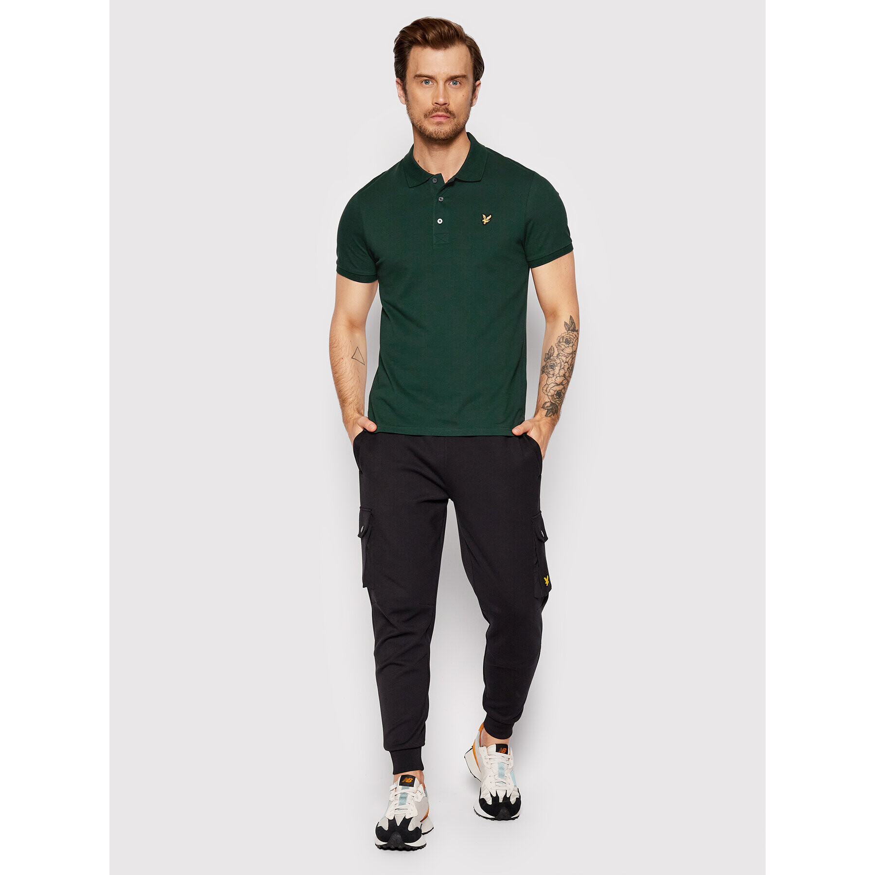 Lyle & Scott Тениска с яка и копчета Plain SP400VOG Зелен Regular Fit - Pepit.bg