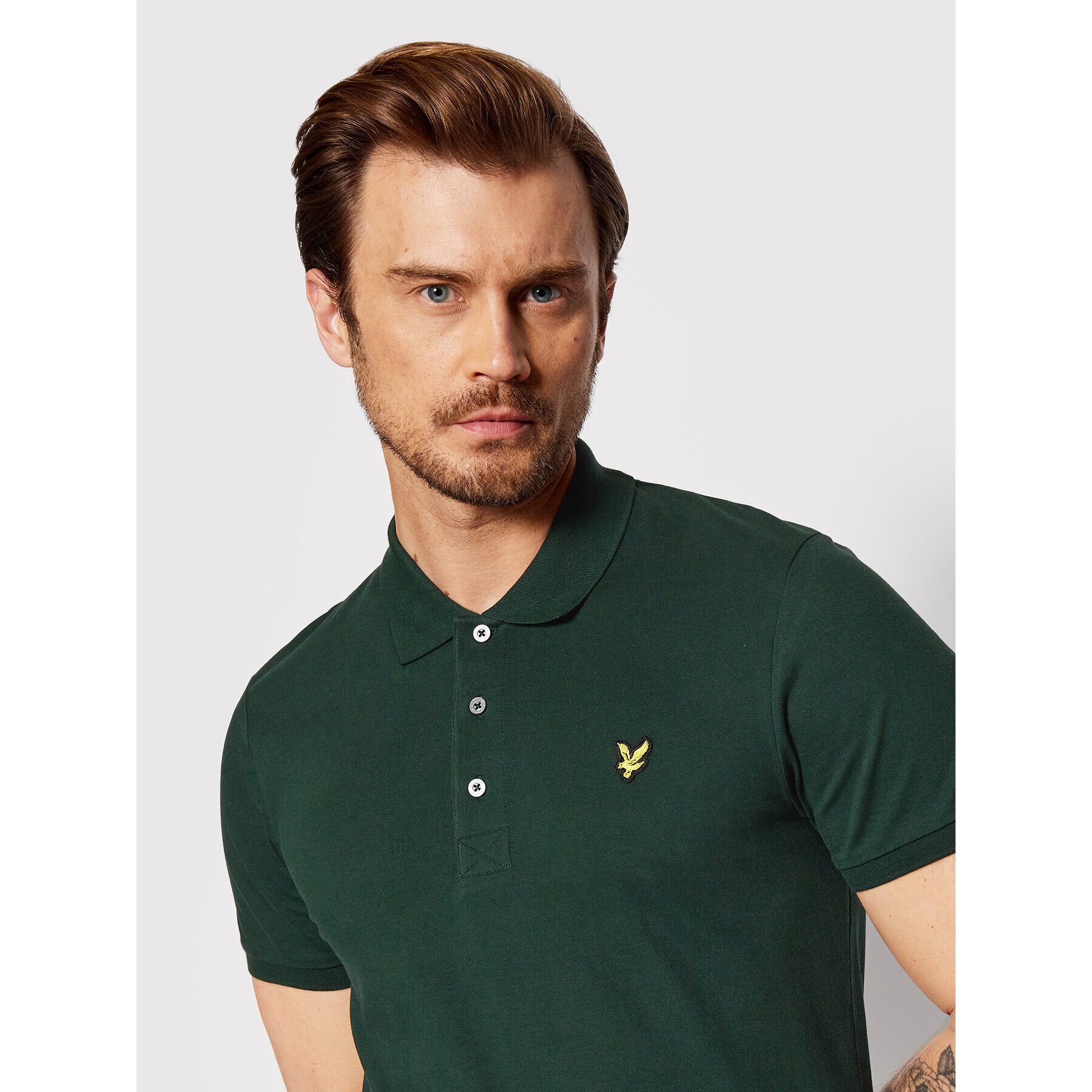 Lyle & Scott Тениска с яка и копчета Plain SP400VOG Зелен Regular Fit - Pepit.bg