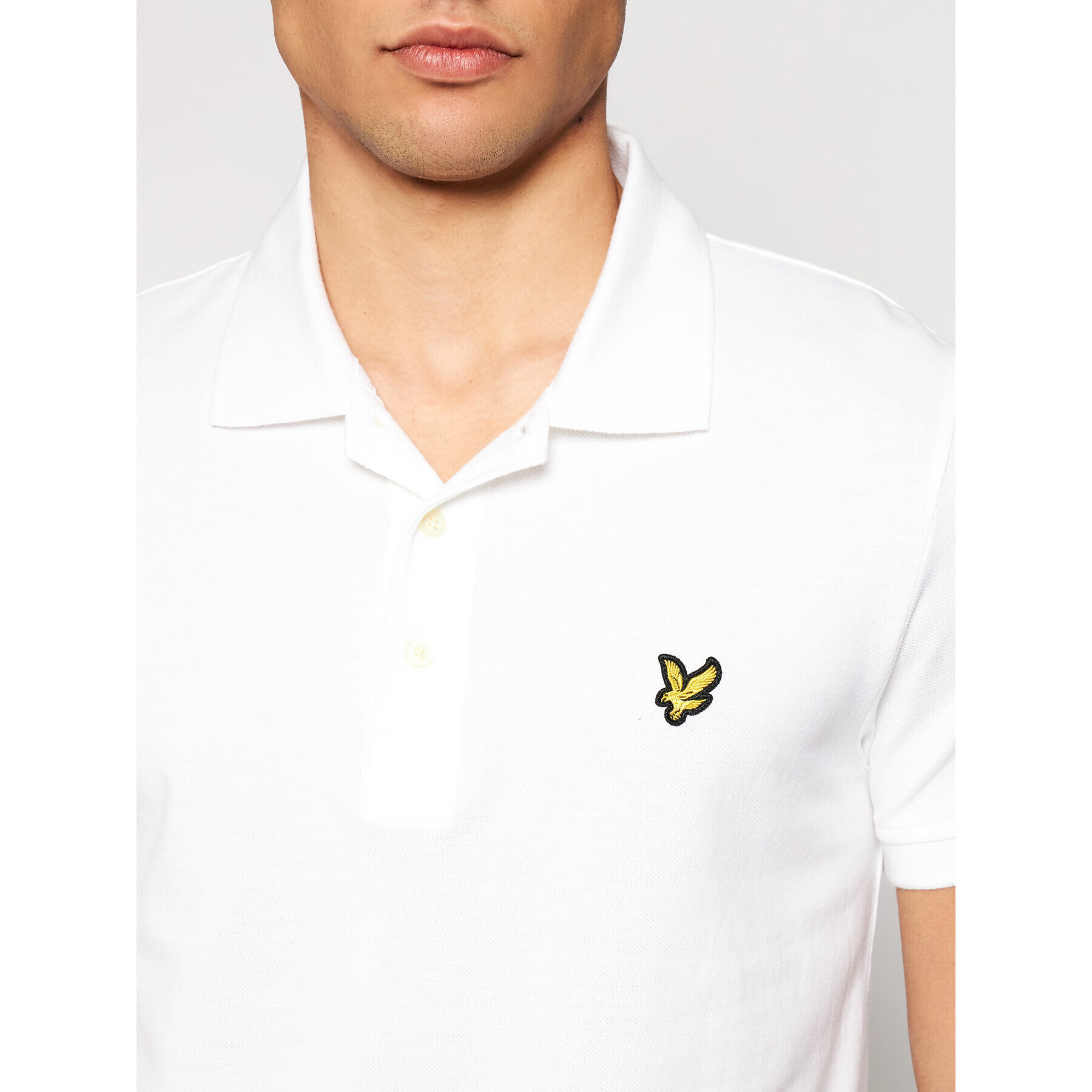 Lyle & Scott Тениска с яка и копчета SP400VB Бял Regular Fit - Pepit.bg