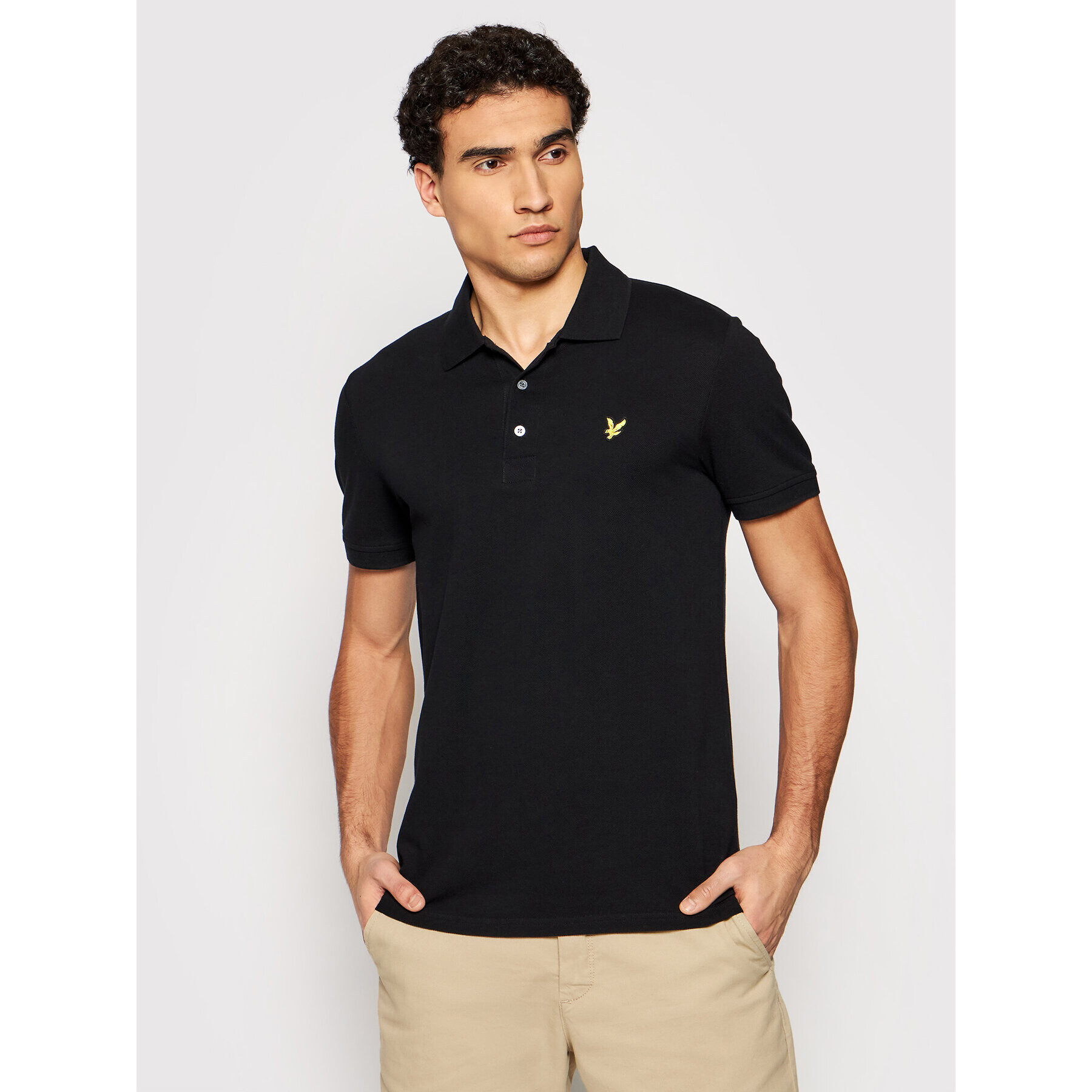 Lyle & Scott Тениска с яка и копчета SP400VB Черен Regular Fit - Pepit.bg