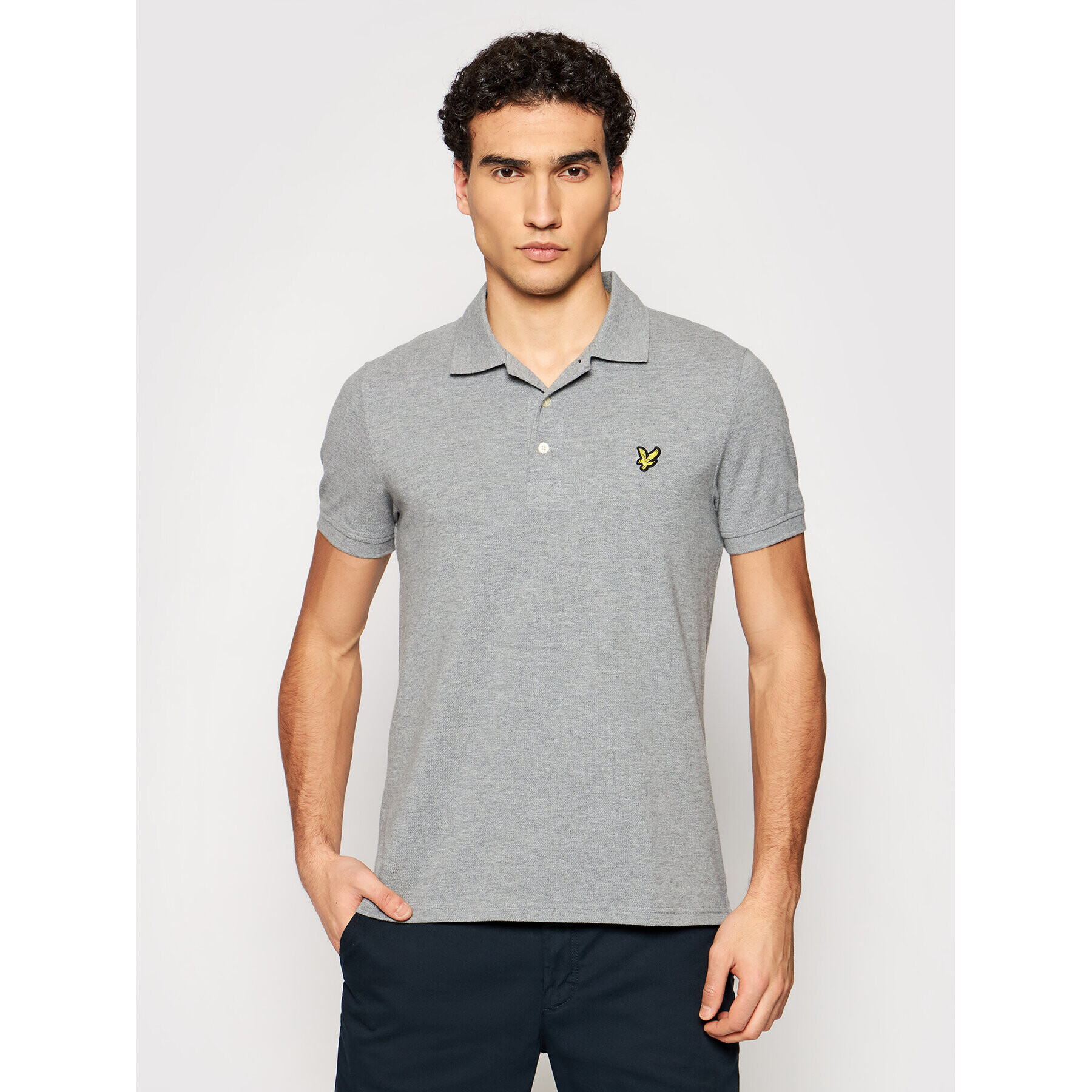 Lyle & Scott Тениска с яка и копчета SP400VB Сив Regular Fit - Pepit.bg