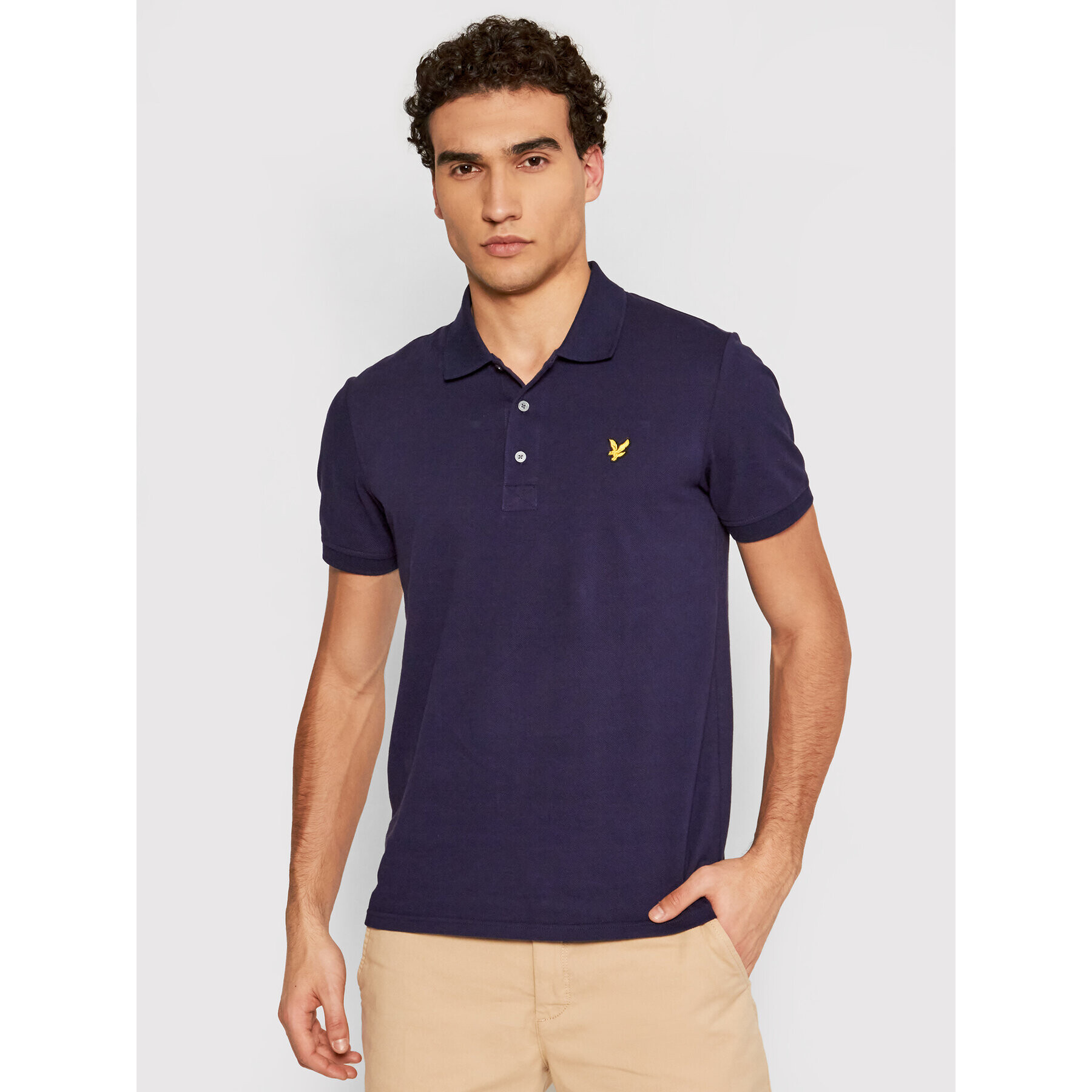 Lyle & Scott Тениска с яка и копчета SP400VB Тъмносин Regular Fit - Pepit.bg