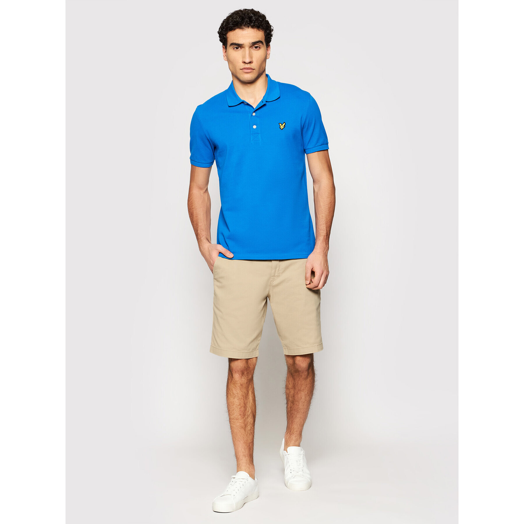 Lyle & Scott Тениска с яка и копчета SP400VTR Син Regular Fit - Pepit.bg