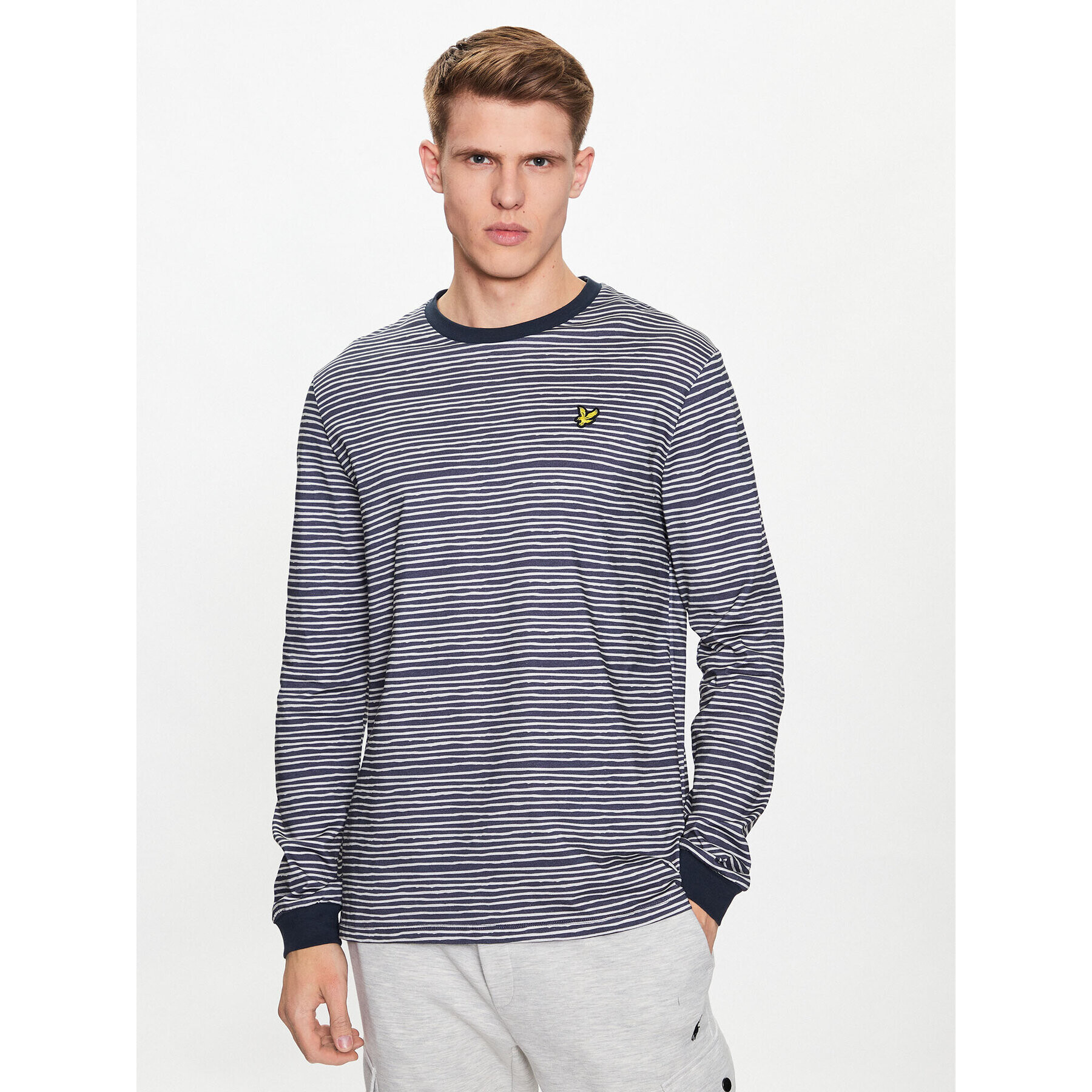 Lyle & Scott Тишърт BRETON STRIPE LONG SLEEVE T SHIRT TS1808V Тъмносин Regular Fit - Pepit.bg