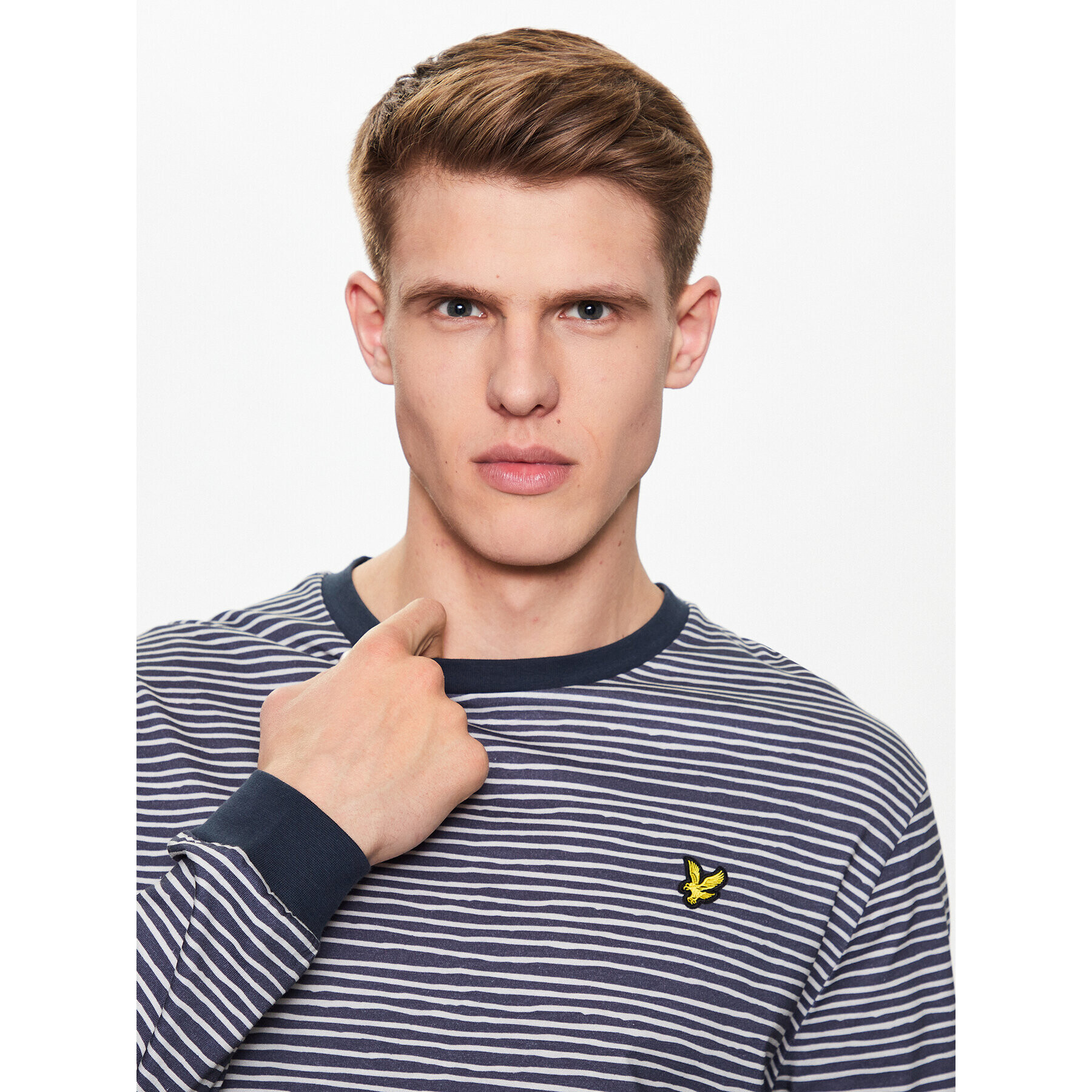 Lyle & Scott Тишърт BRETON STRIPE LONG SLEEVE T SHIRT TS1808V Тъмносин Regular Fit - Pepit.bg