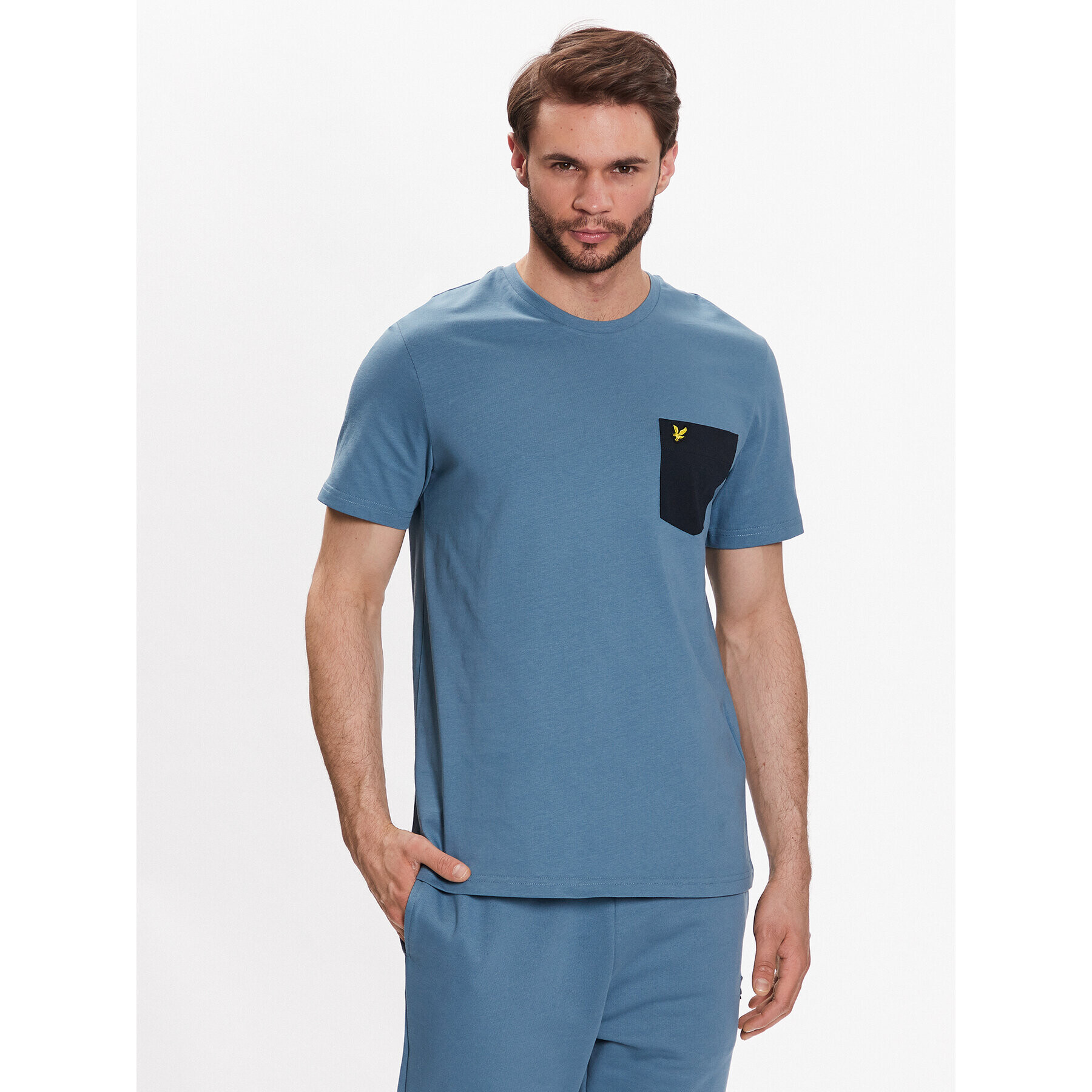 Lyle & Scott Тишърт Contrast Pocket T-Shirt TS831VOG Тъмносин Regular Fit - Pepit.bg