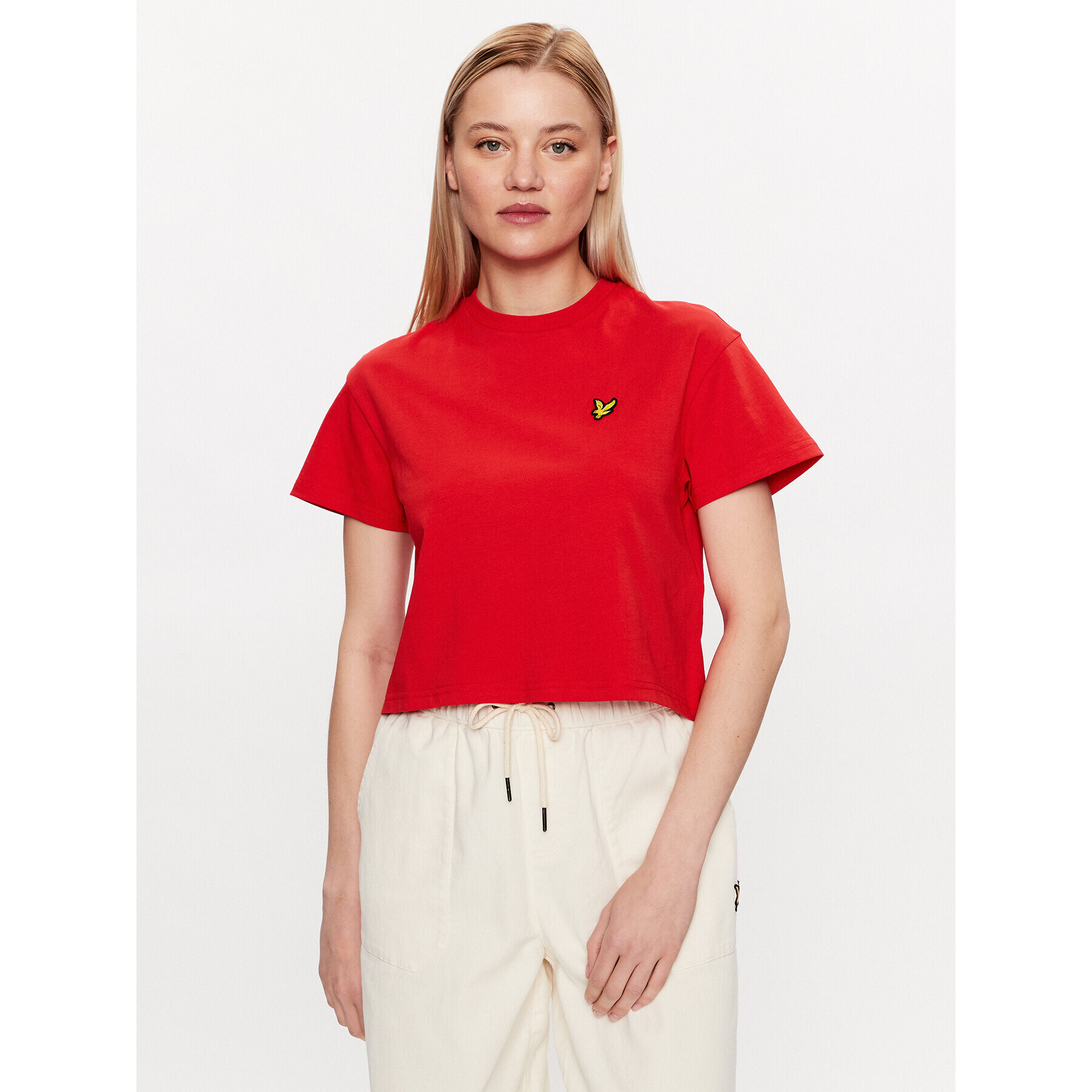 Lyle & Scott Тишърт Cropped T-shirt TSW1607V Червен Regular Fit - Pepit.bg