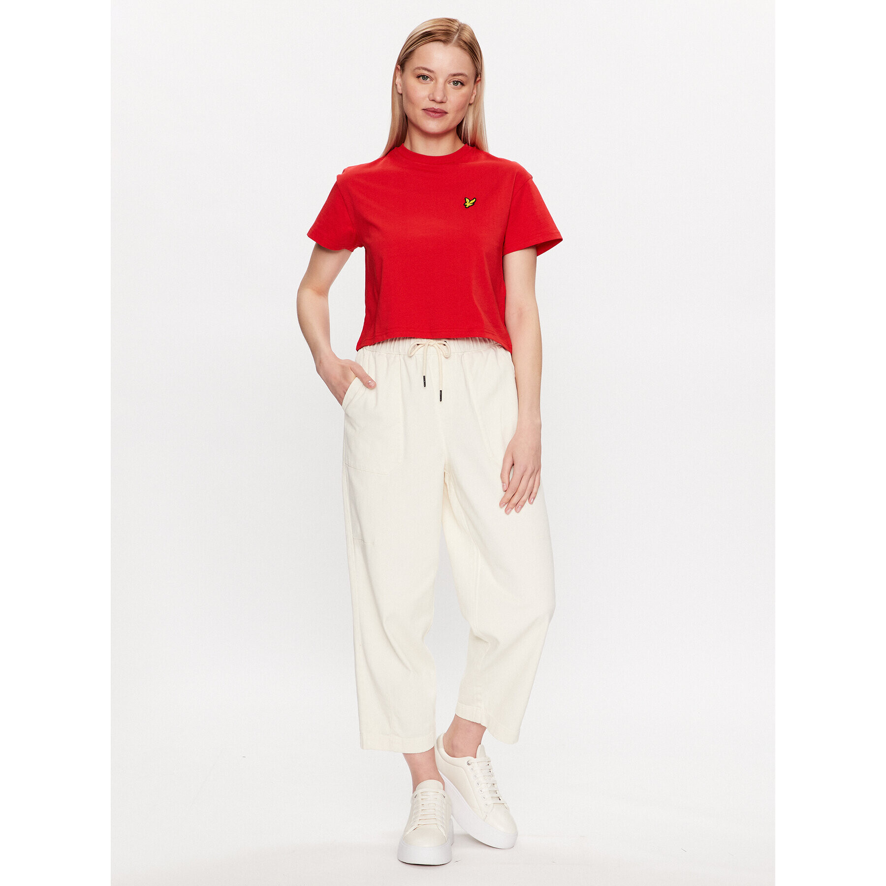 Lyle & Scott Тишърт Cropped T-shirt TSW1607V Червен Regular Fit - Pepit.bg