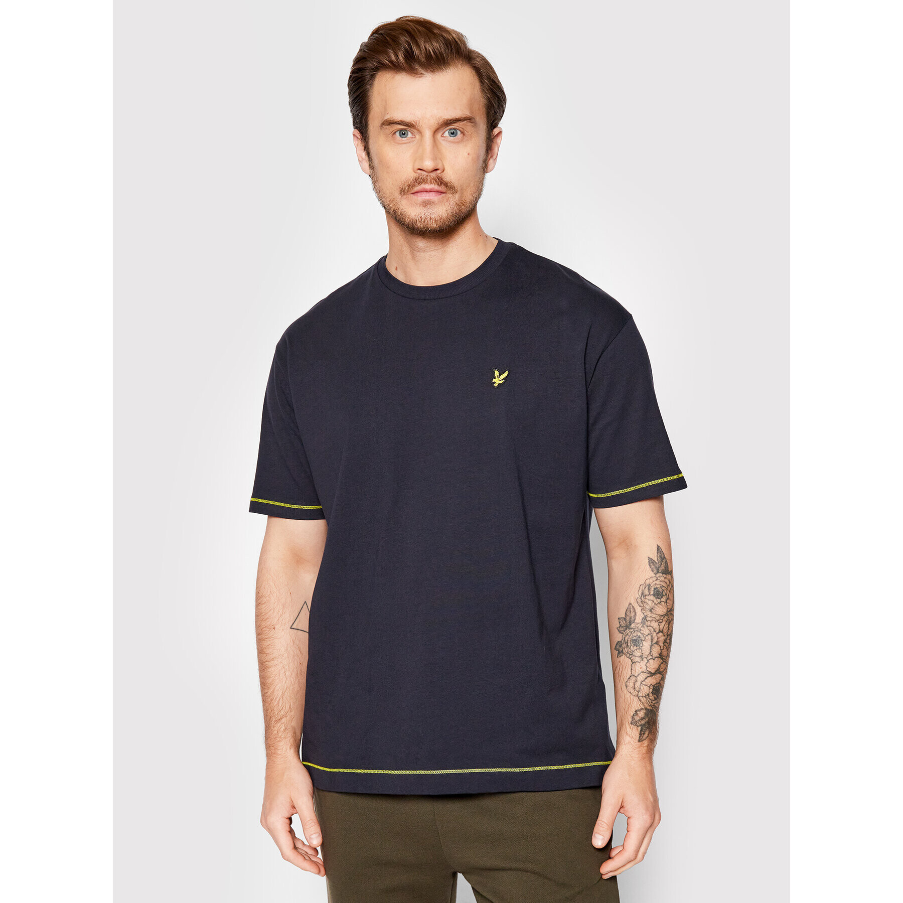 Lyle & Scott Тишърт Flatlock TS1615V Тъмносин Oversize - Pepit.bg