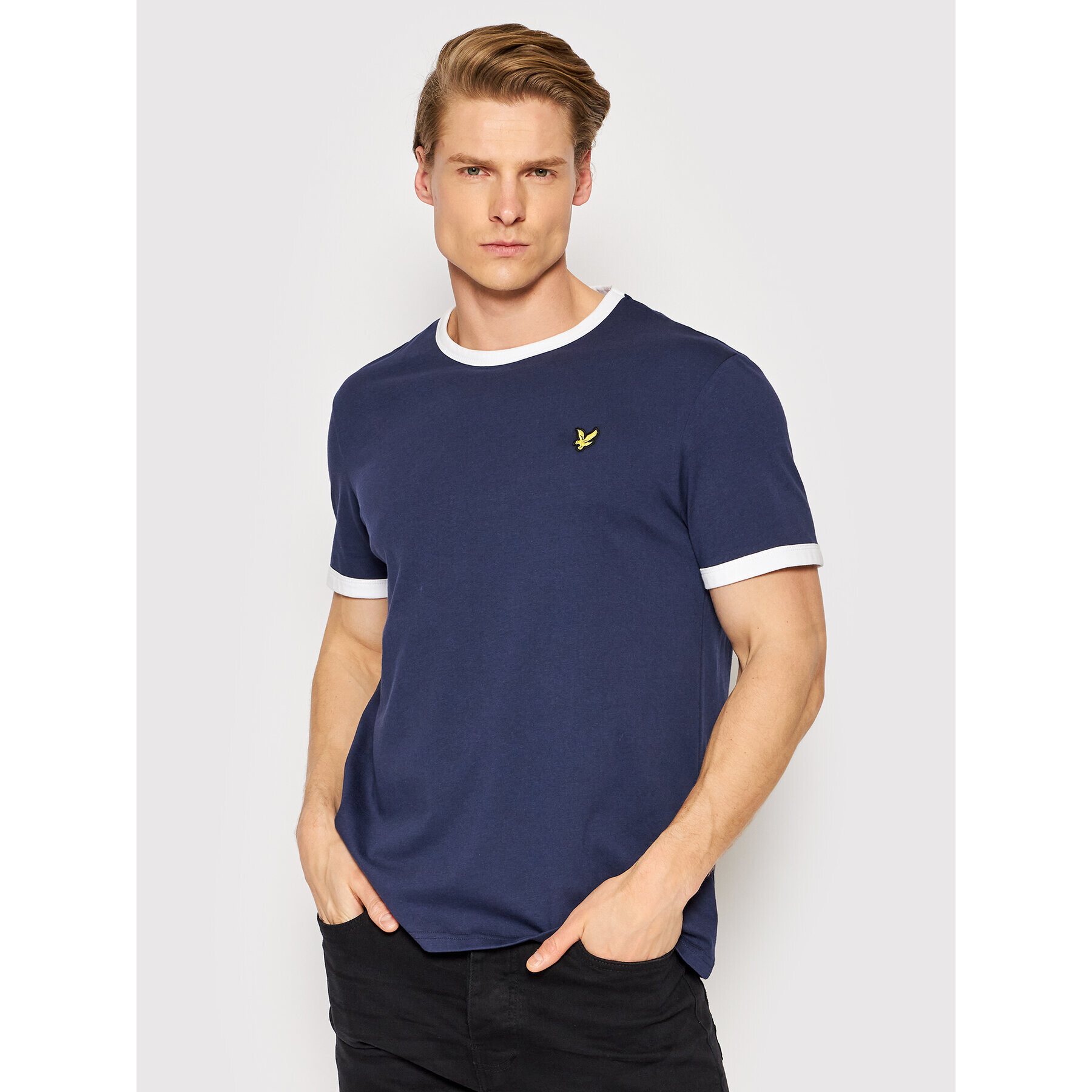 Lyle & Scott Тишърт Ringer TS705VOG Тъмносин Regular Fit - Pepit.bg