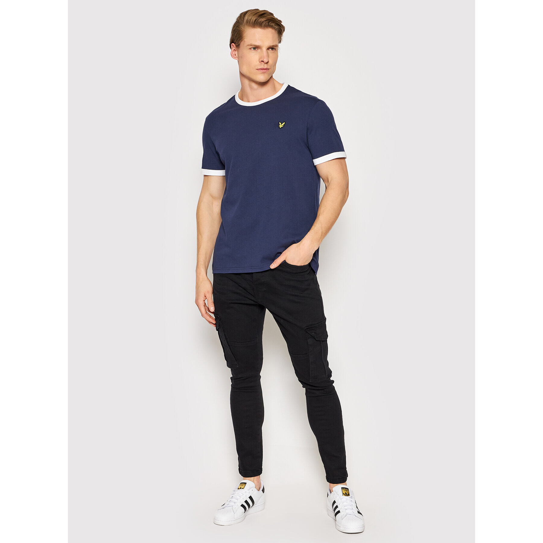 Lyle & Scott Тишърт Ringer TS705VOG Тъмносин Regular Fit - Pepit.bg