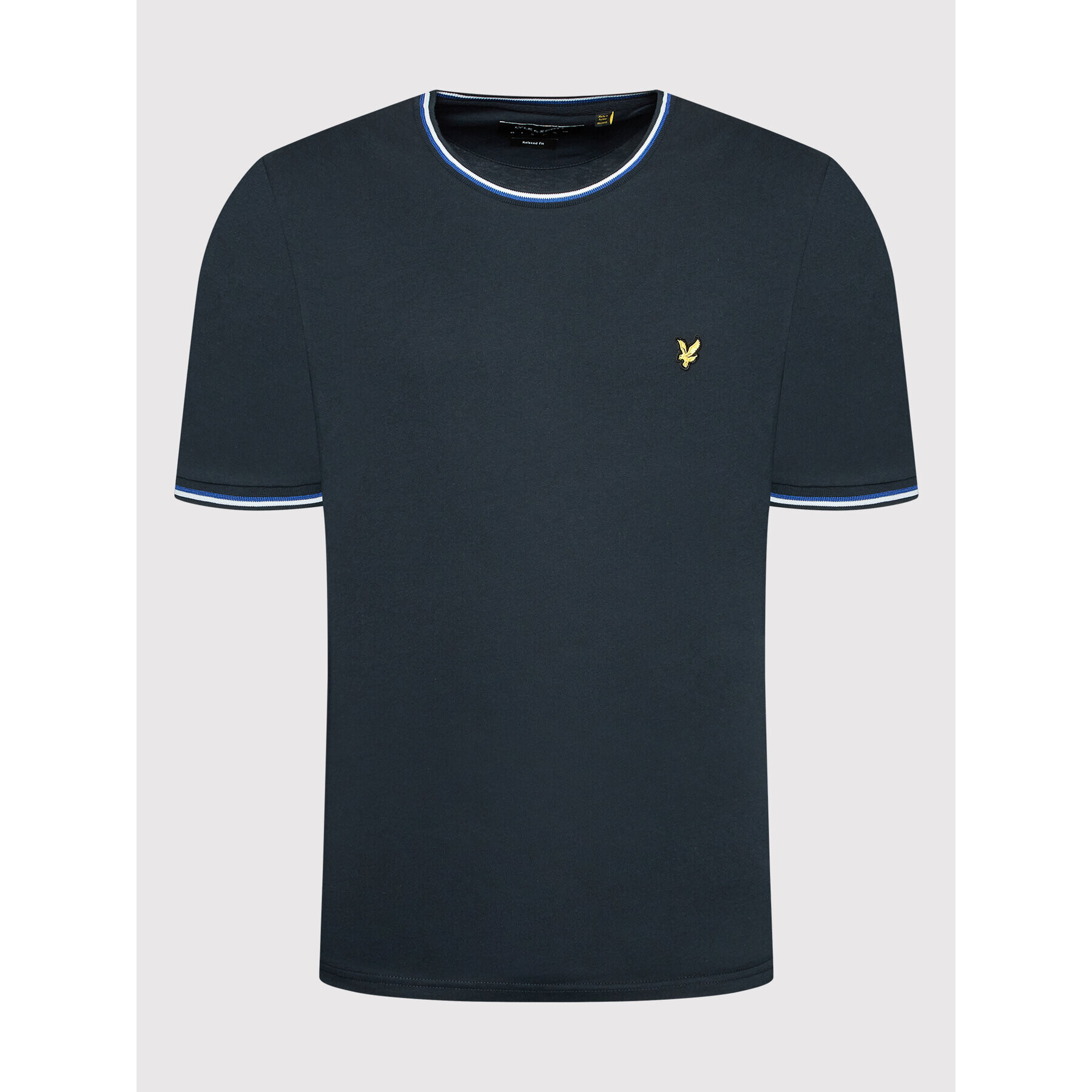 Lyle & Scott Тишърт Tipped Cuff TS1600V Тъмносин Relaxed Fit - Pepit.bg