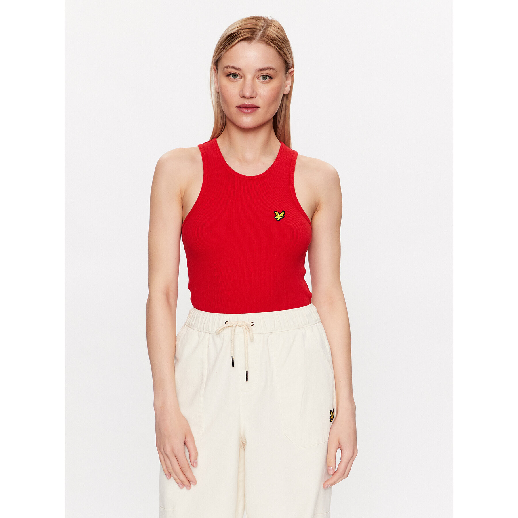Lyle & Scott топ Ribbed Vest TSW1604V Червен Slim Fit - Pepit.bg