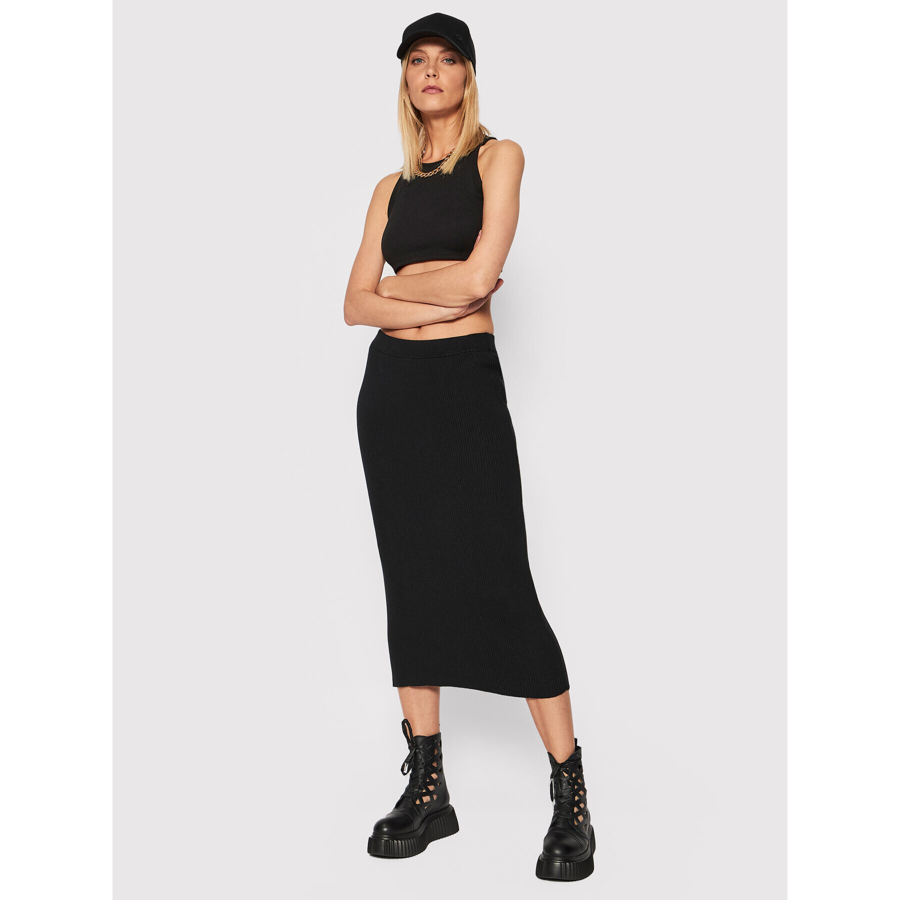 Makia Миди пола Lisa W71014 Черен Regular Fit - Pepit.bg