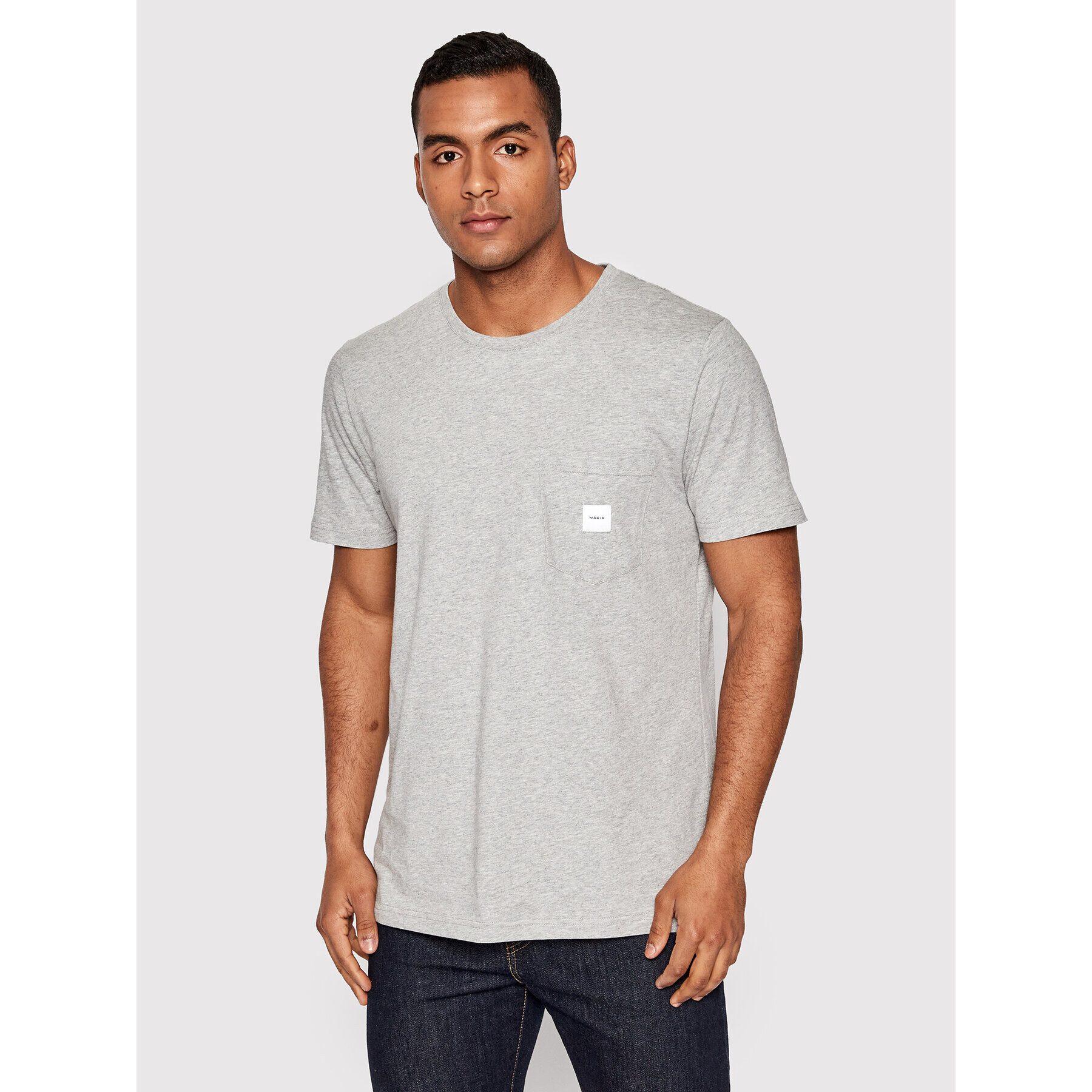 Makia Тишърт Square Pocket M24041 Сив Regular Fit - Pepit.bg