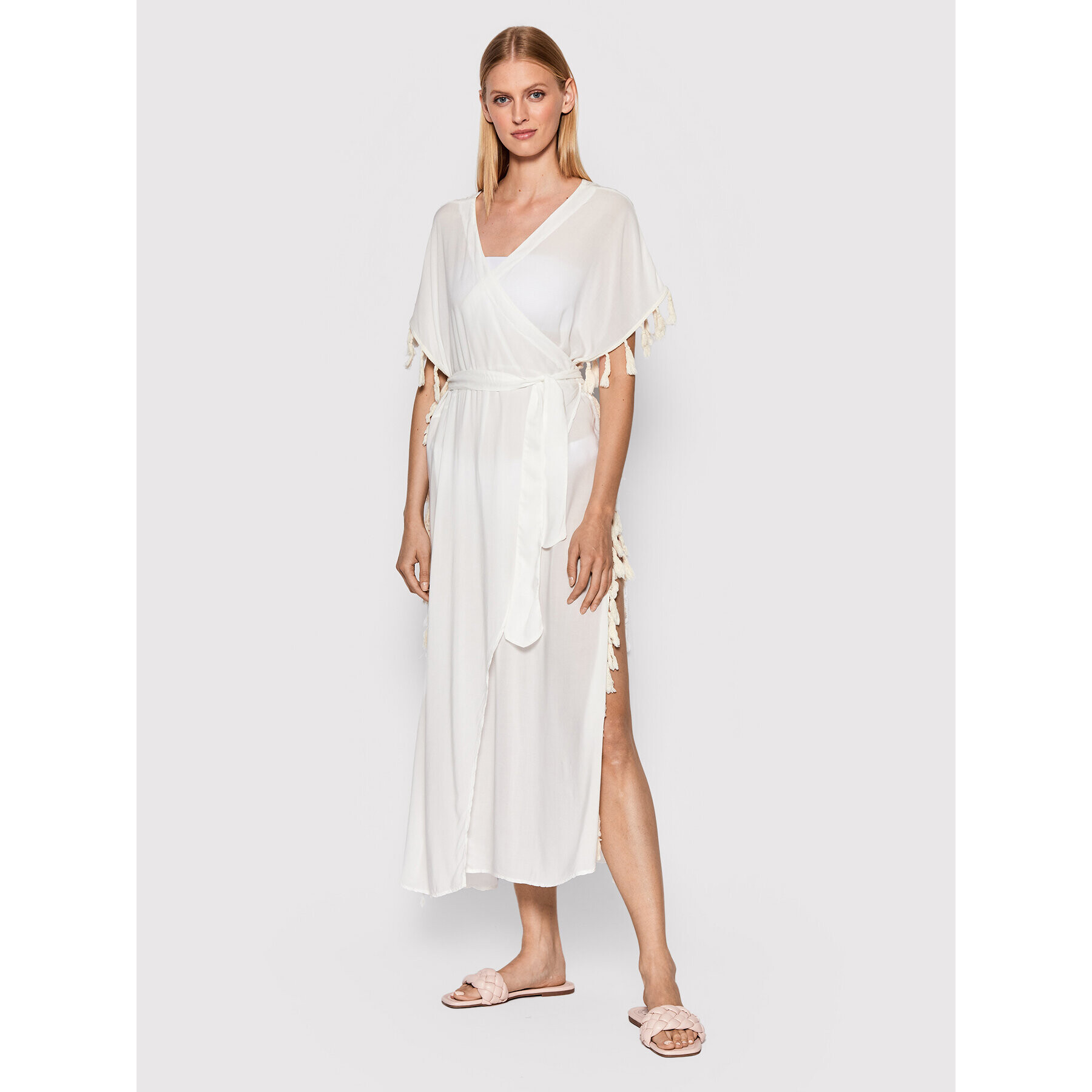 Malai Кимоно Roseland C65002 Бял Regular Fit - Pepit.bg