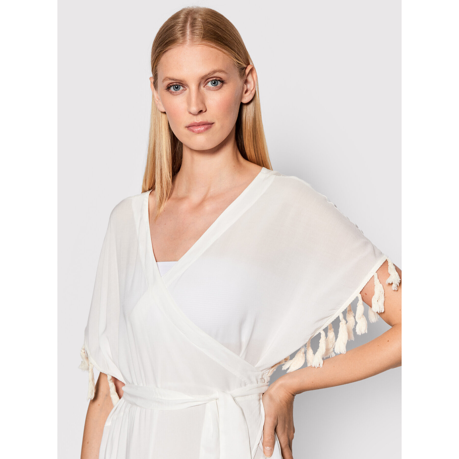 Malai Кимоно Roseland C65002 Бял Regular Fit - Pepit.bg