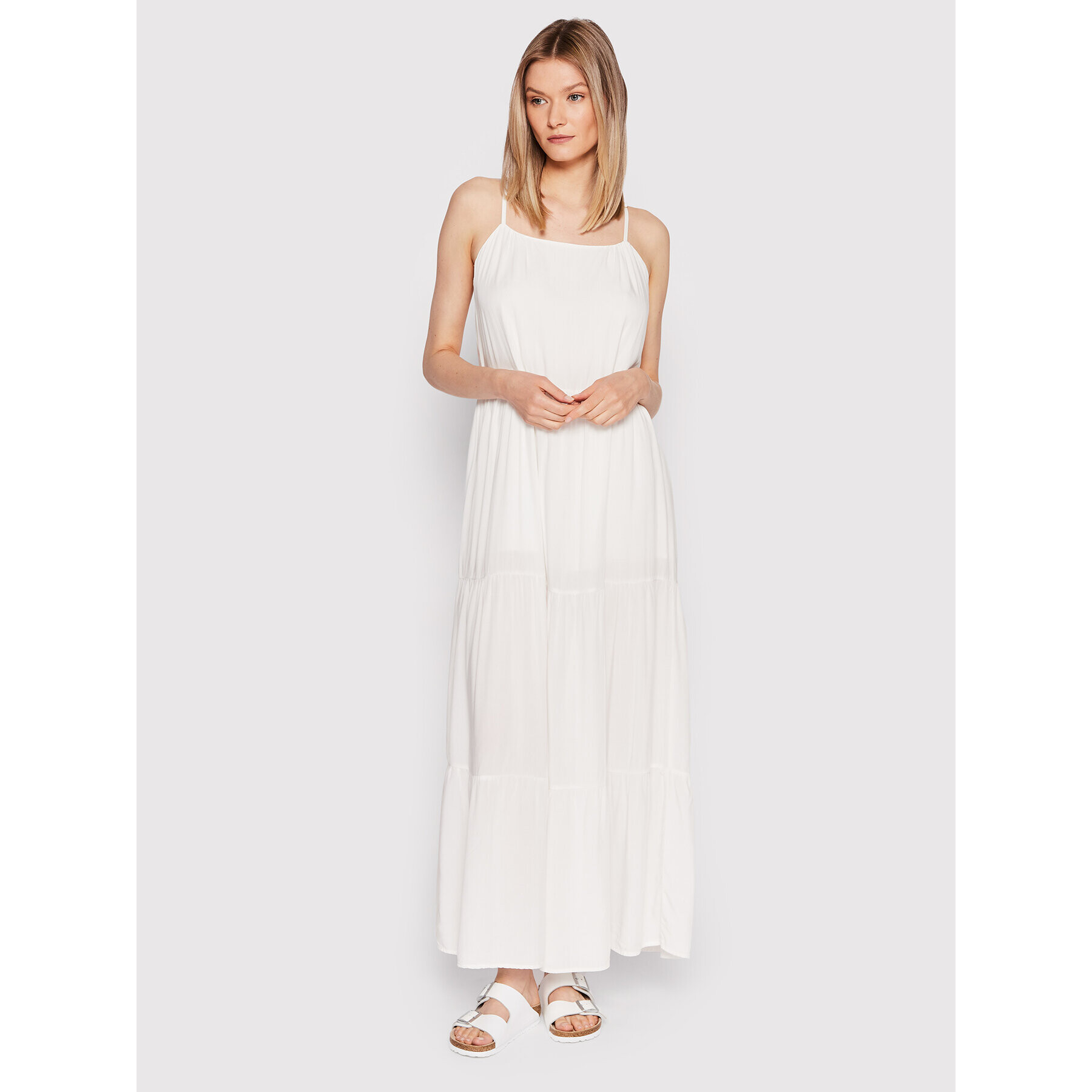 Malai Лятна рокля Riot C88002 Бял Regular Fit - Pepit.bg