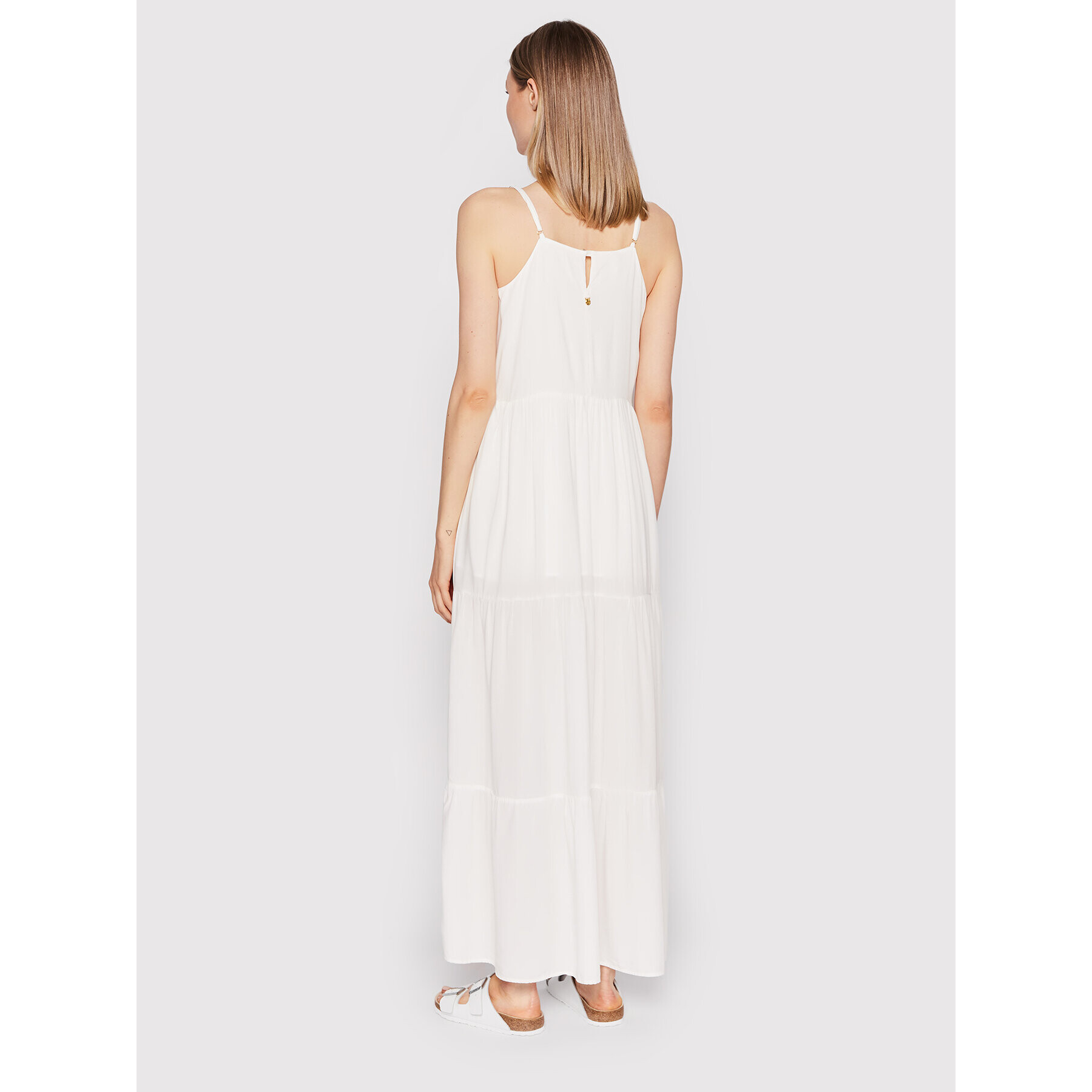 Malai Лятна рокля Riot C88002 Бял Regular Fit - Pepit.bg