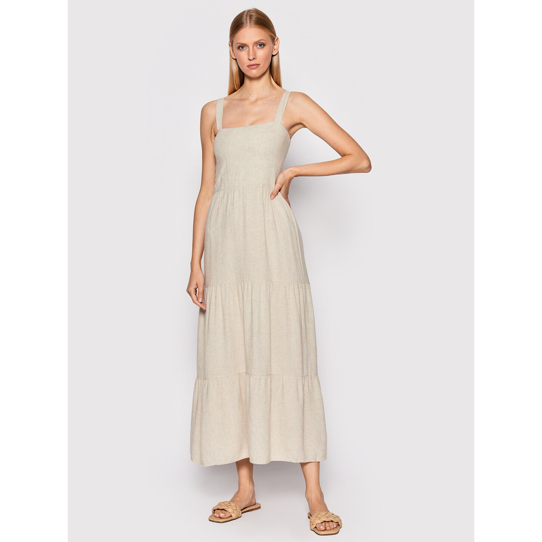 Malai Лятна рокля Natural Lia C96119 Бежов Regular Fit - Pepit.bg