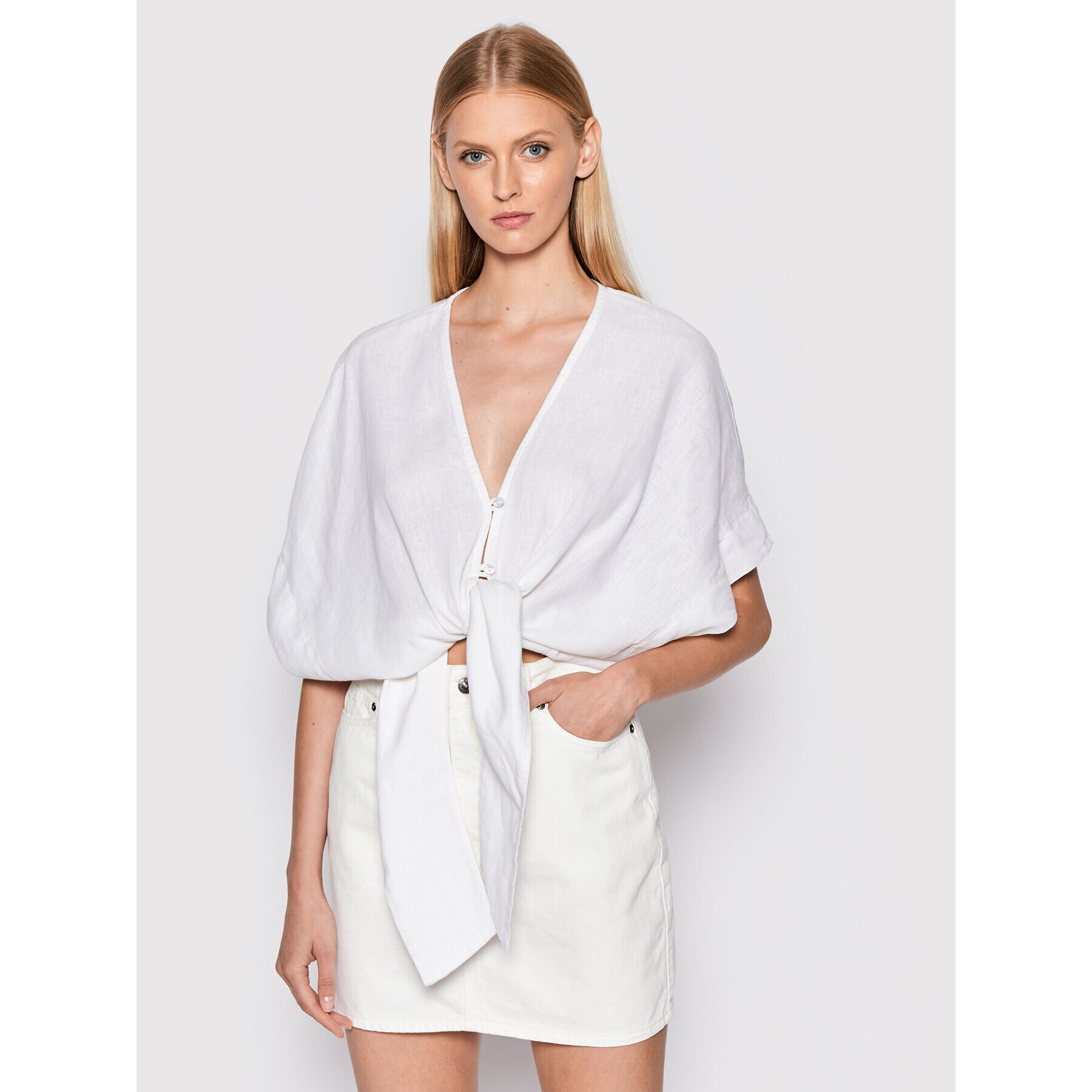 Malai Риза Sienna C95002 Бял Relaxed Fit - Pepit.bg