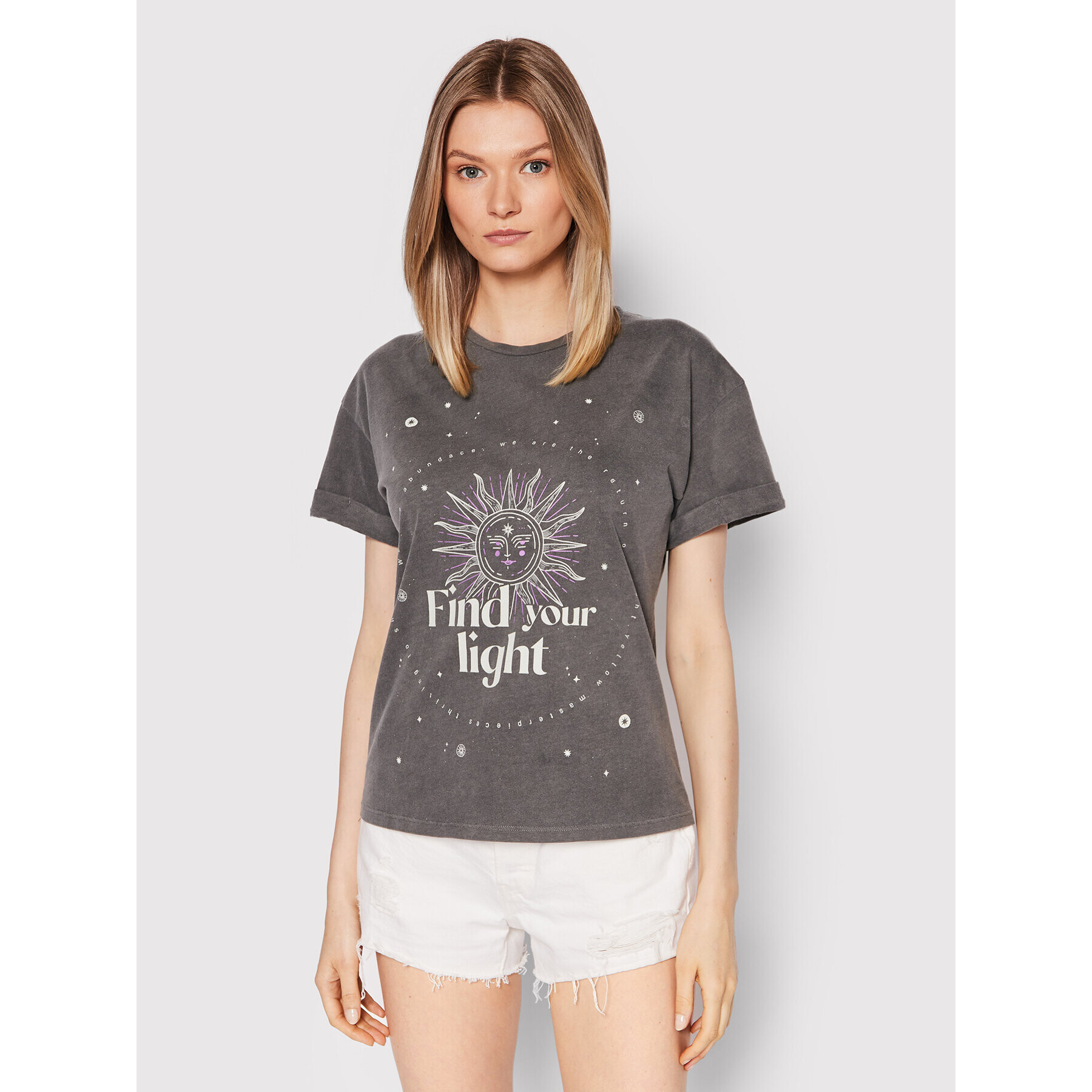 Malai Тишърт Find Your Light C21062 Сив Regular Fit - Pepit.bg