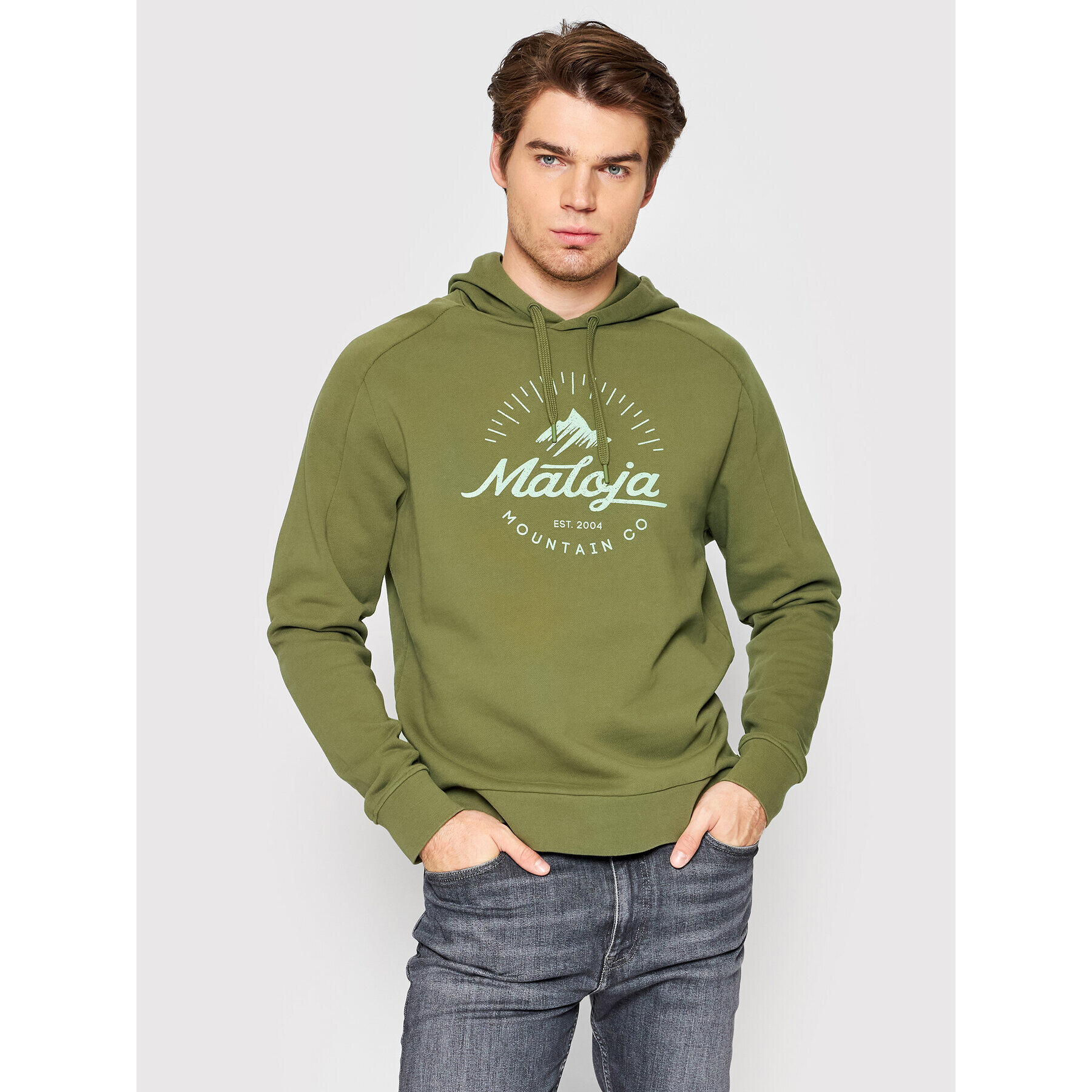 Maloja Суитшърт SoffrancoM 33527-1-0560 Зелен Regular Fit - Pepit.bg