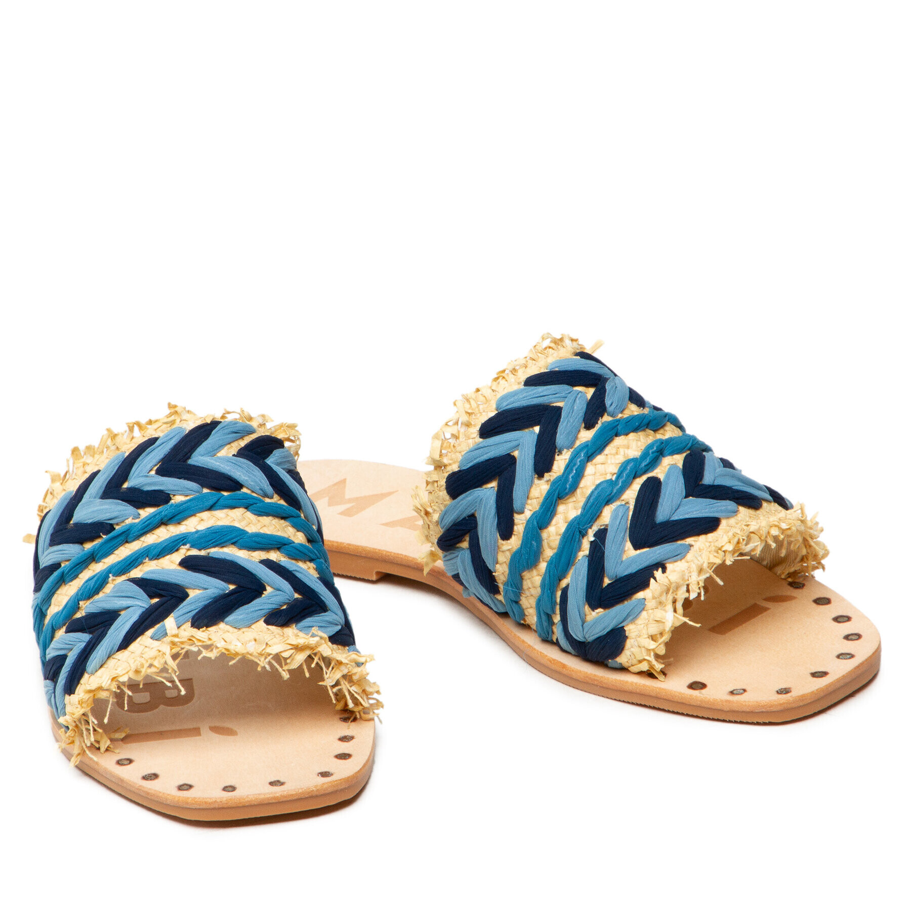 Manebi Чехли Leather Sandals S 1.4 Y0 Син - Pepit.bg