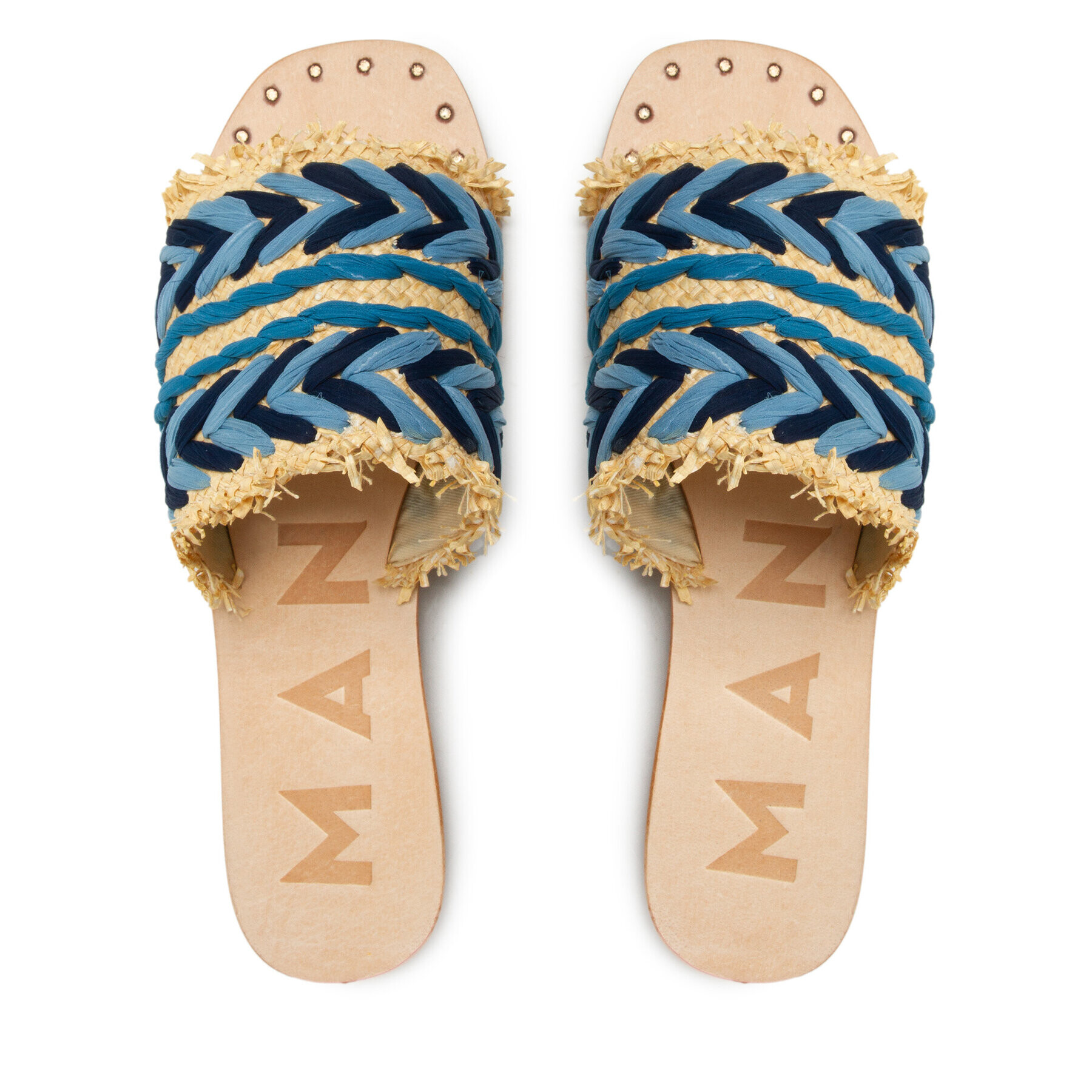 Manebi Чехли Leather Sandals S 1.4 Y0 Син - Pepit.bg