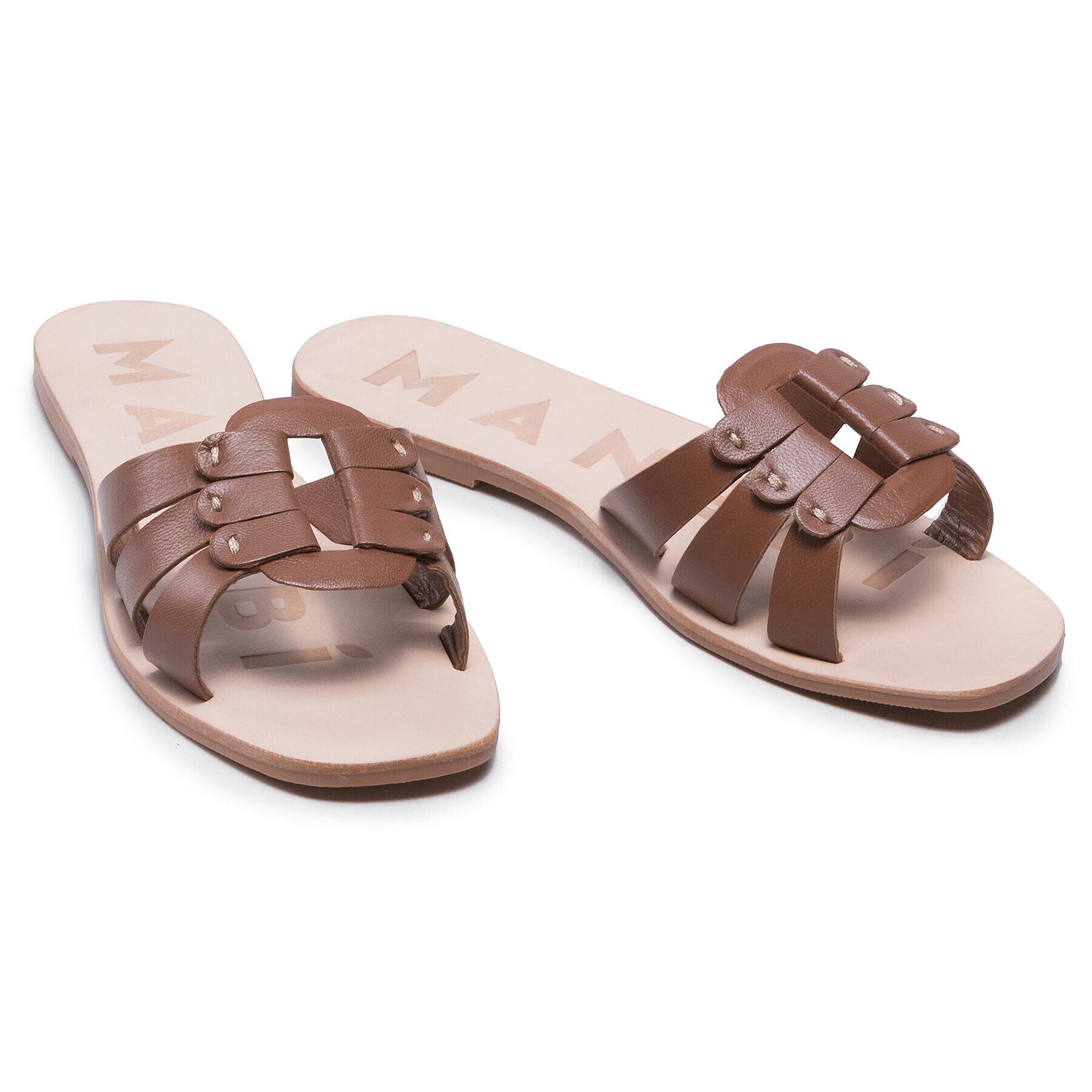Manebi Чехли Leather Sandals S 5.1 Y0 Кафяв - Pepit.bg