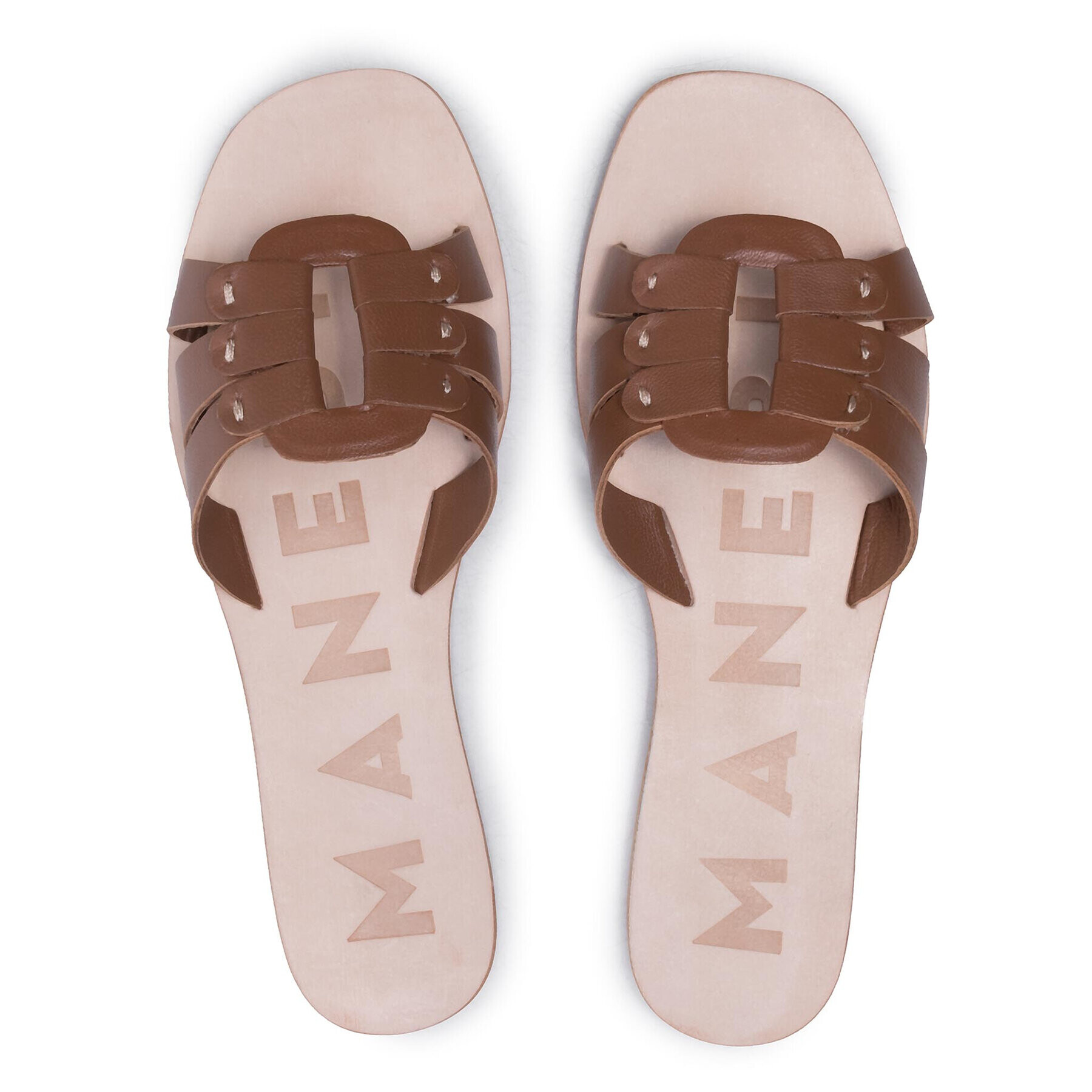 Manebi Чехли Leather Sandals S 5.1 Y0 Кафяв - Pepit.bg